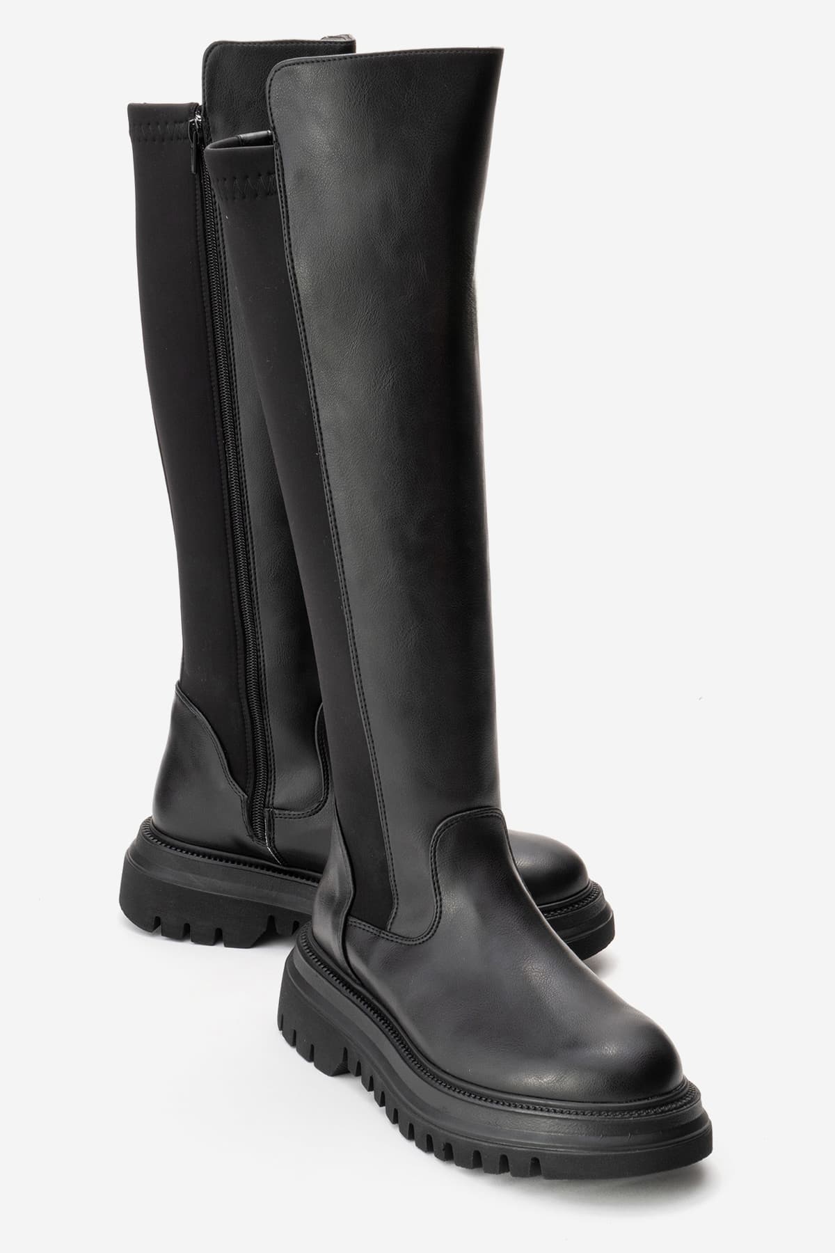 چکمه زنانه luvishoes مشکی استرچ با جزئیات مدل SHADOW چکمه زنانه luvishoes مشکی استرچ با جزئیات مدل SHADOW