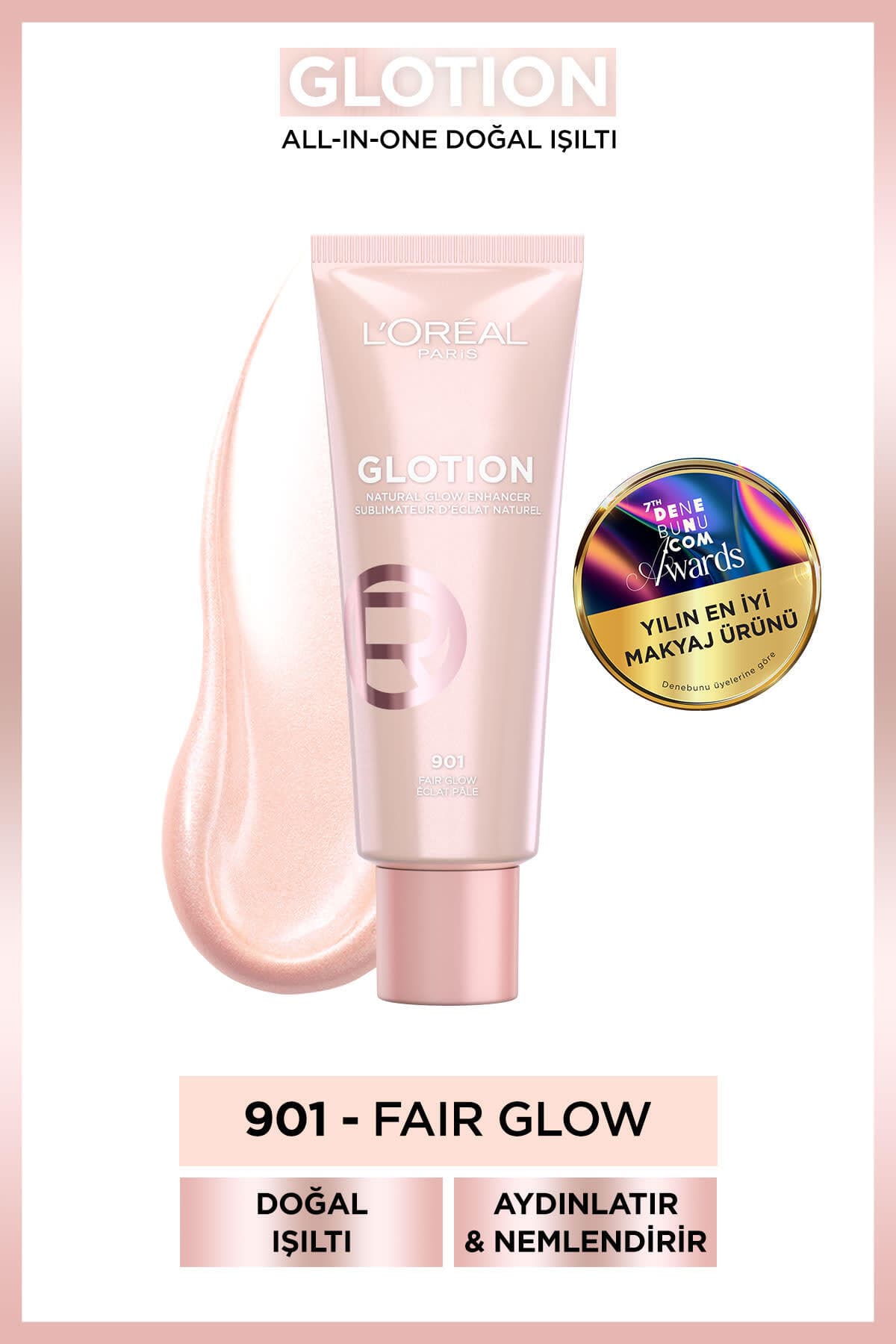محصول آرایشی L'Oreal Paris Glotion All-In-One با درخشش طبیعی مدل 901 - Fair Glow 40 ml محصول آرایشی L'Oreal Paris Glotion All-In-One با درخشش طبیعی مدل 901 - Fair Glow 40 ml