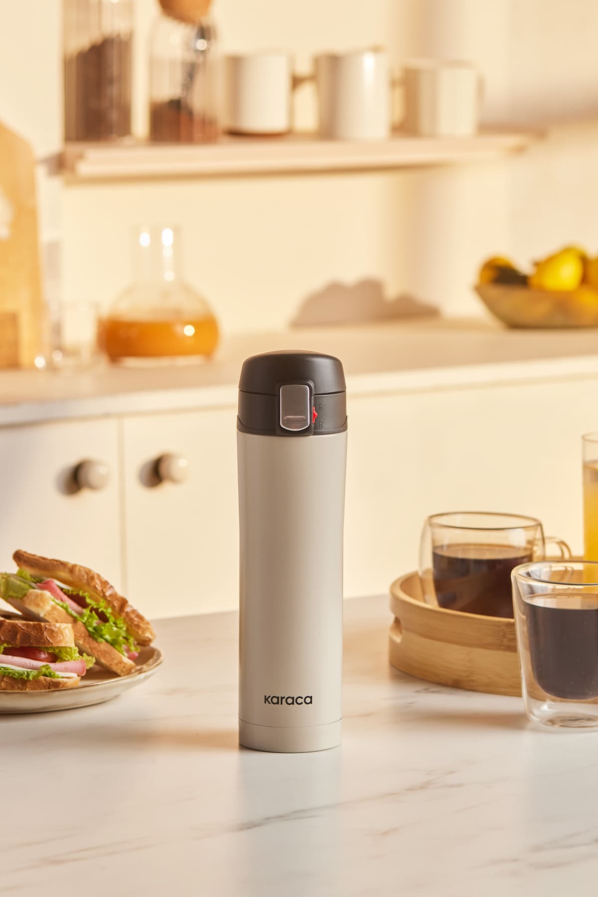 فلاسک استیل Karaca ضدنشت مدل Pluton 450 Ml کرم فلاسک استیل Karaca ضدنشت مدل Pluton 450 Ml کرم