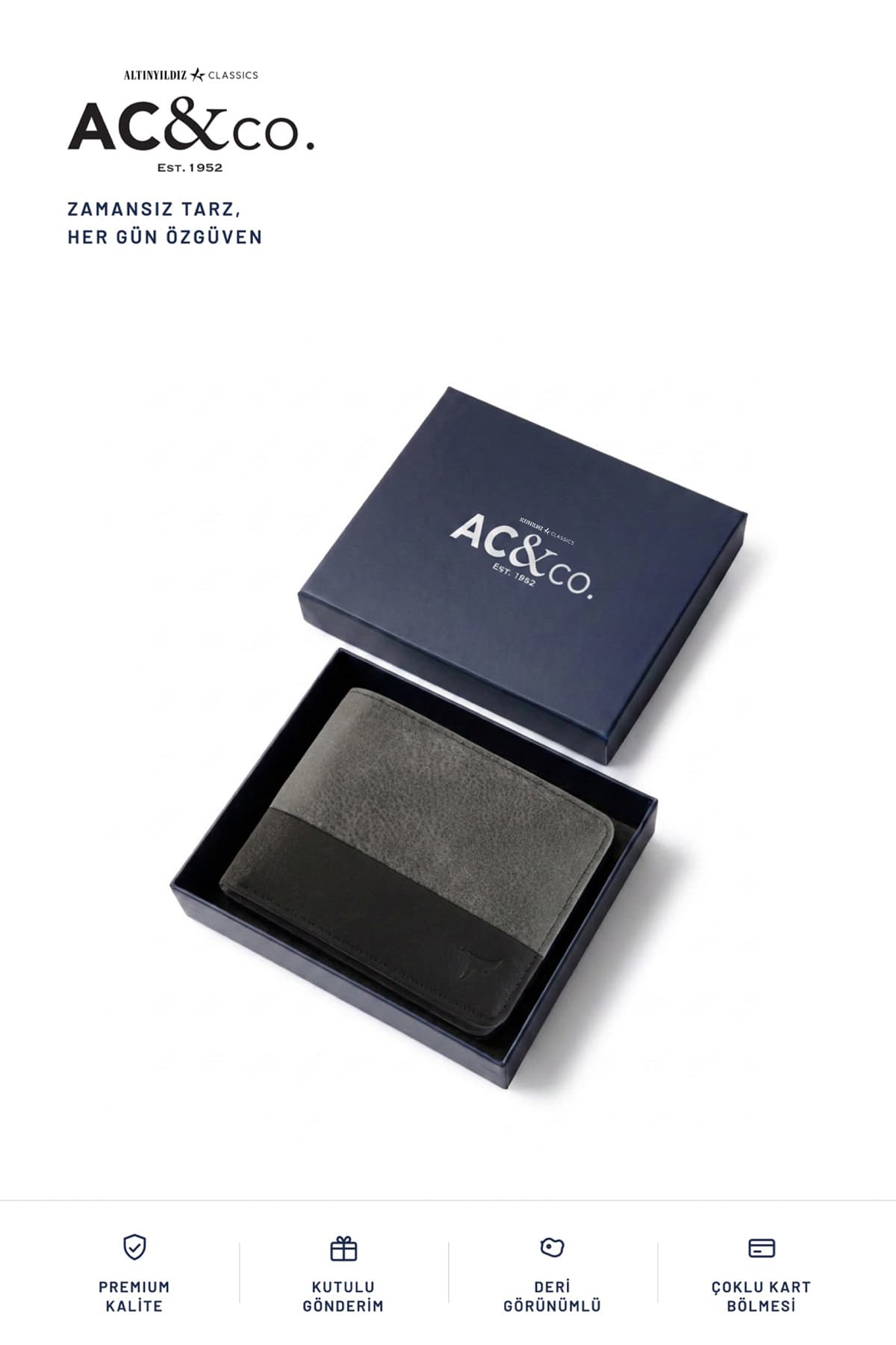 کیف پول مردانه AC&Co Altınyıldız Classics آنتراسیت-مشکی جعبه کادو با جای کارت و اسکناس کیف پول مردانه AC&Co Altınyıldız Classics آنتراسیت-مشکی جعبه کادو با جای کارت و اسکناس