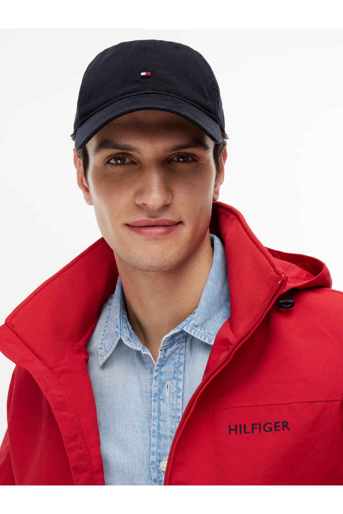 کلاه مردانه Tommy Hilfiger نخی ارگانیک %100 لوگوی پرچمدار سرمهای بند فلزی تنظیمشونده کلاه مردانه Tommy Hilfiger نخی ارگانیک %100 لوگوی پرچمدار سرمهای بند فلزی تنظیمشونده