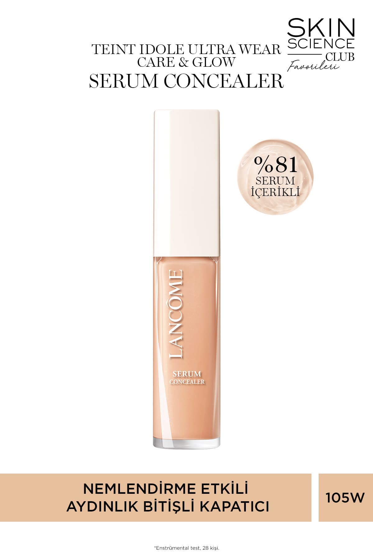 کانسیلر Lancome با افکت درخشان Teint Idole Ultra Wear Care & Glow مدل 105W کانسیلر Lancome با افکت درخشان Teint Idole Ultra Wear Care & Glow مدل 105W