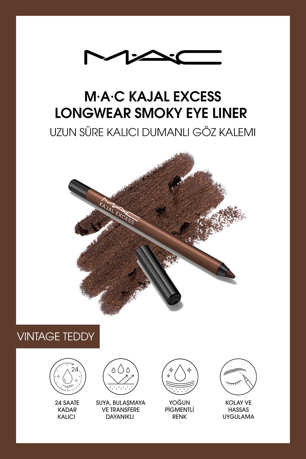 مداد چشم Mac کاجال Excess Longwear دودی ماندگار Vintage Teddy مداد چشم Mac کاجال Excess Longwear دودی ماندگار Vintage Teddy