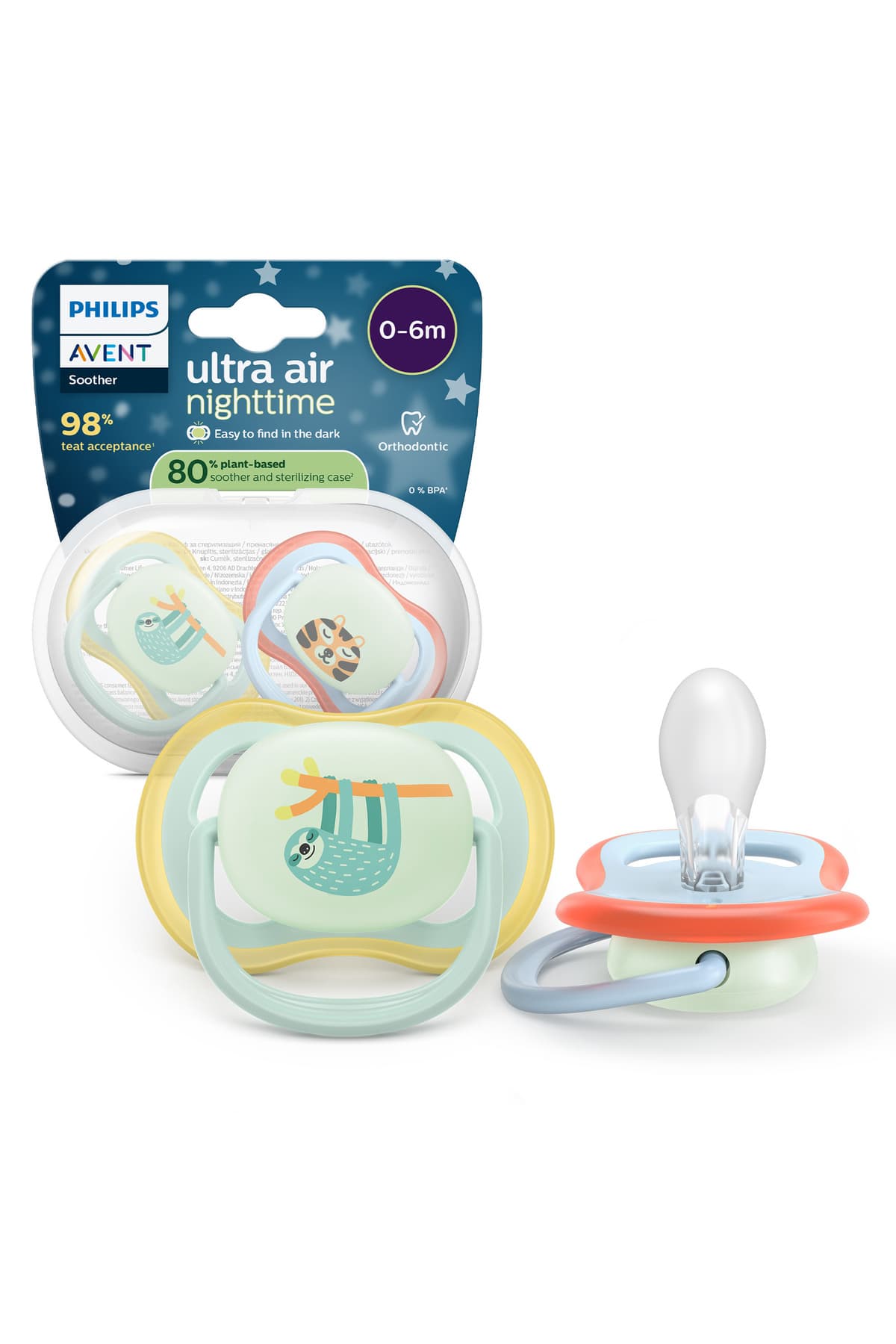 پستانک شبانه مناسب 0 تا 6 ماه Philips Avent Ultra Air پسرانه 2 عددی مدل SCF376/18 پستانک شبانه مناسب 0 تا 6 ماه Philips Avent Ultra Air پسرانه 2 عددی مدل SCF376/18
