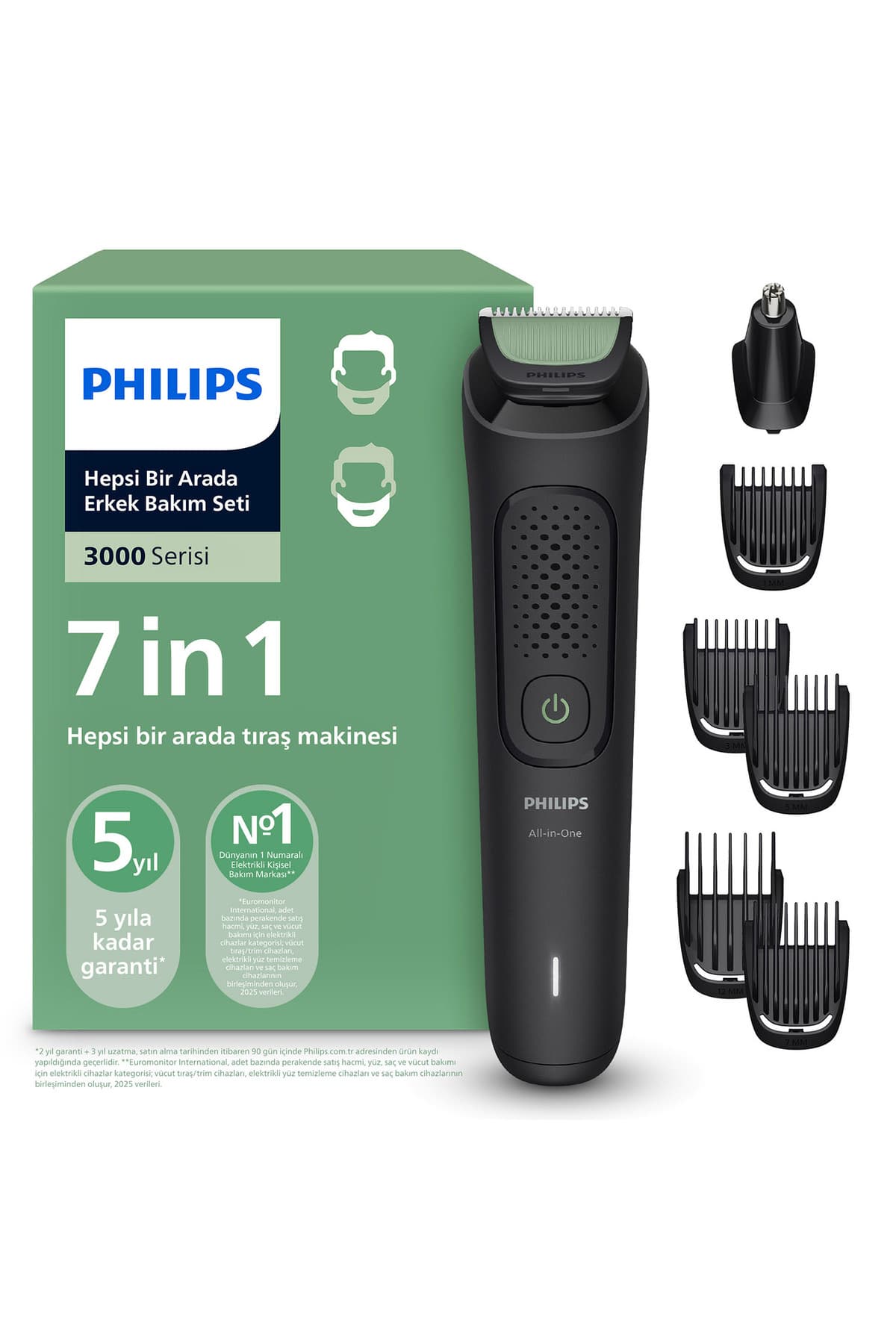 ست پیرایش مردانه Philips سری 3000، 7in1، مناسب صورت، مو و بدن، خشک و مرطوب، مدل MG3920/15 ست پیرایش مردانه Philips سری 3000، 7in1، مناسب صورت، مو و بدن، خشک و مرطوب، مدل MG3920/15