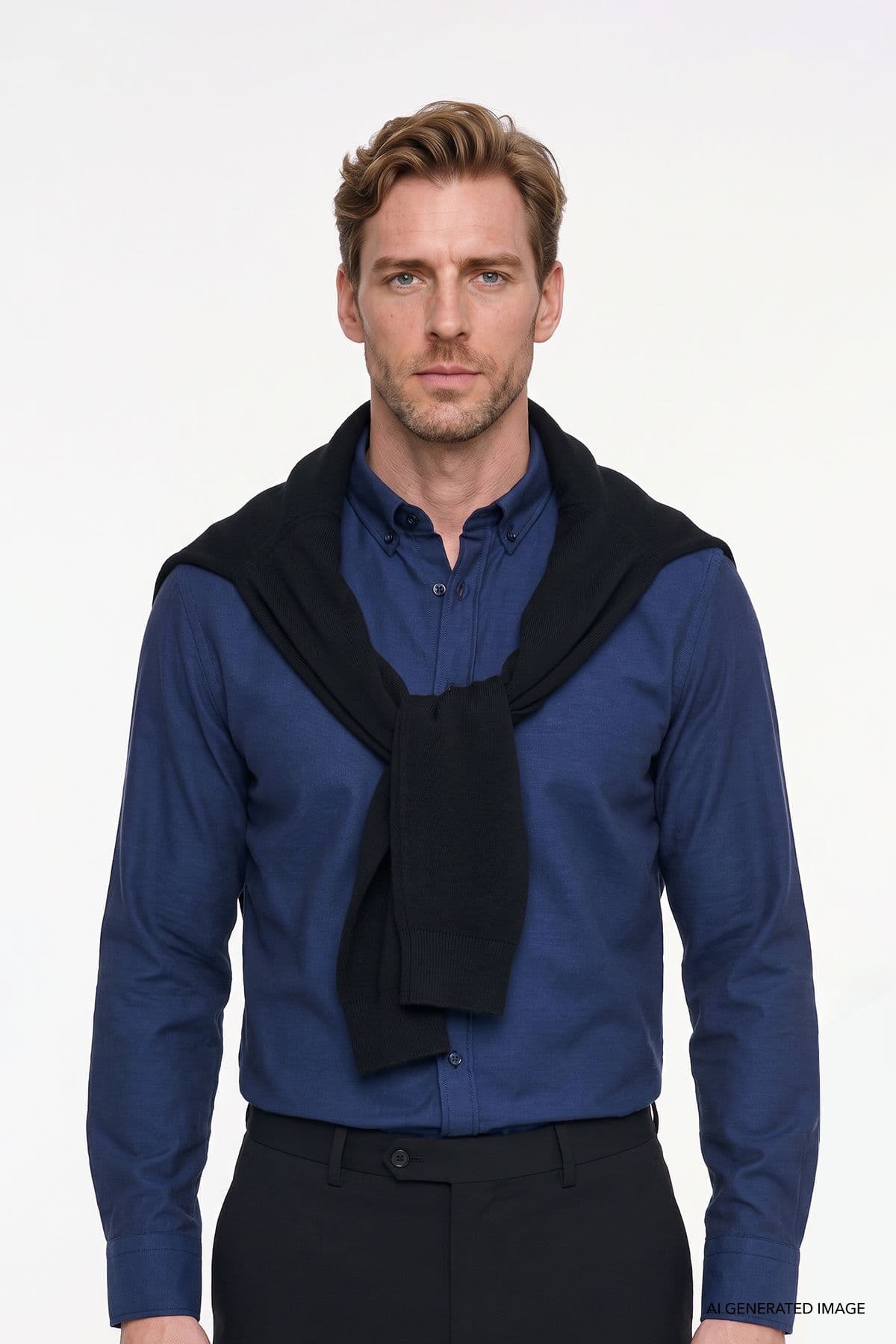 پیراهن مردانه AC&Co / Altınyıldız Classics Oxford نخی سرمهای تیره یقه دکمهدار اتوکشی آسان Slim Fit پیراهن مردانه AC&Co / Altınyıldız Classics Oxford نخی سرمهای تیره یقه دکمهدار اتوکشی آسان Slim Fit