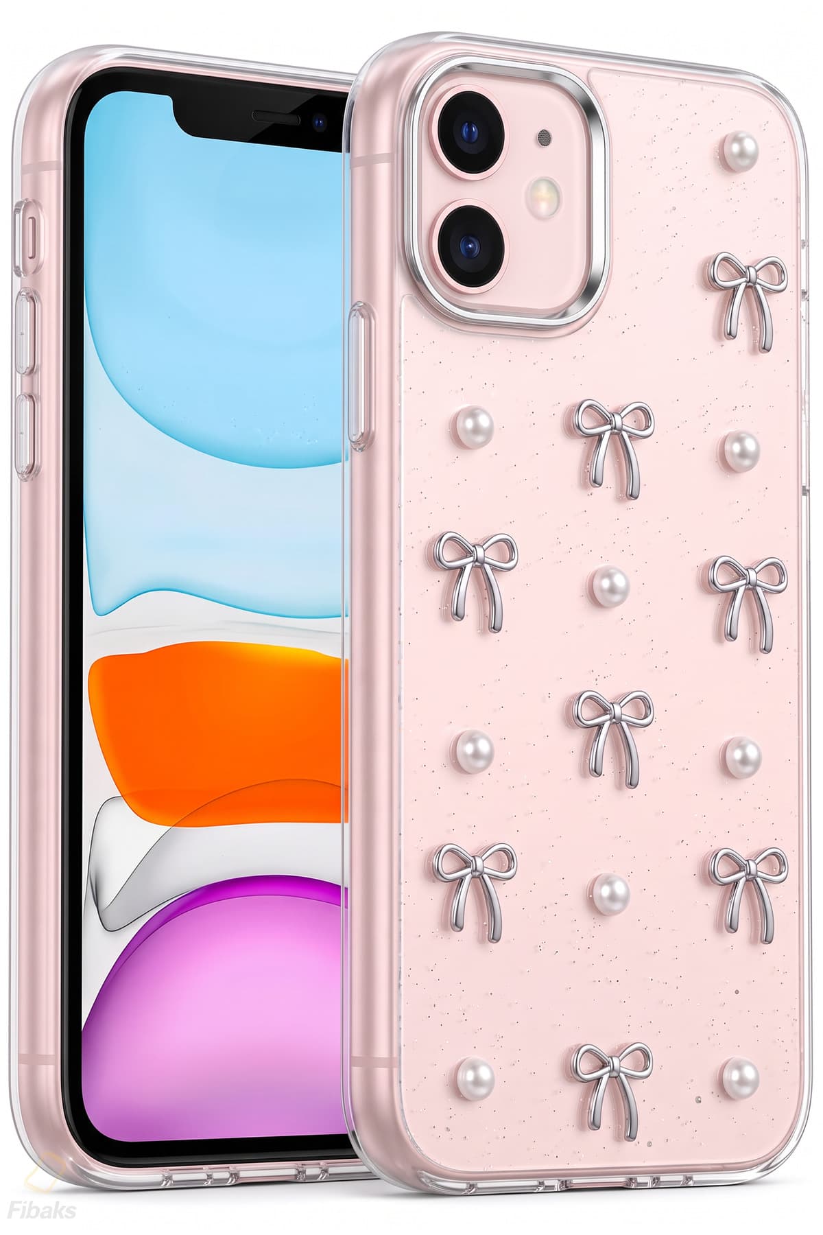 قاب گوشی Fibaks iPhone 11 طرح پاپیون شفاف اکلیلی نقرهای با برآمدگی دوربین براق قاب گوشی Fibaks iPhone 11 طرح پاپیون شفاف اکلیلی نقرهای با برآمدگی دوربین براق