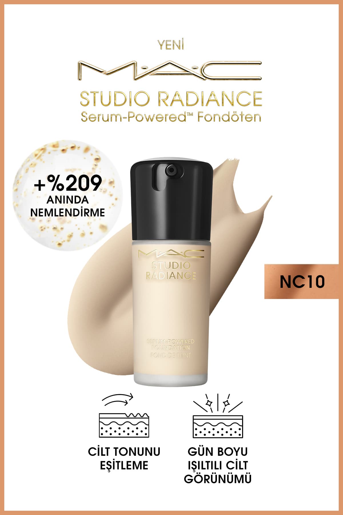 فاندیشن Mac Studio Radiance Serum-Powered با فینیش درخشان مدل Nc10 30ml فاندیشن Mac Studio Radiance Serum-Powered با فینیش درخشان مدل Nc10 30ml