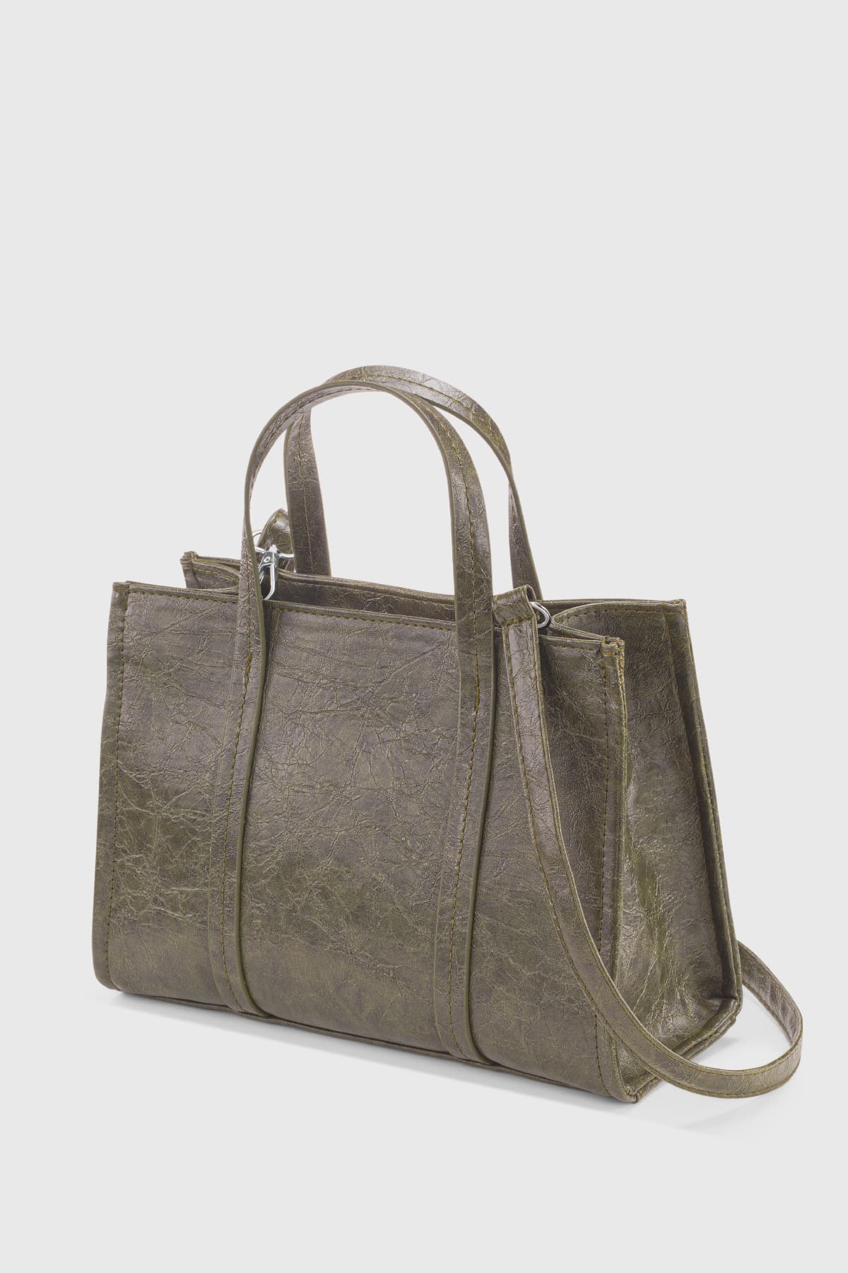 کیف توت زنانه Housebags با ظاهر چرمی خاکی دو بندی مدل 253 کیف توت زنانه Housebags با ظاهر چرمی خاکی دو بندی مدل 253