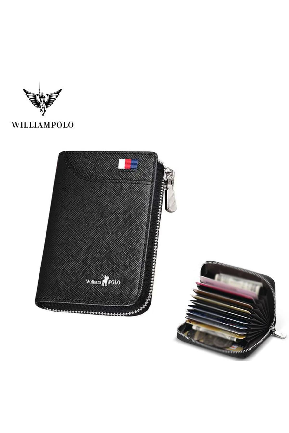 کیف پول مردانه WİLLİAMPOLO چرم طبیعی مشکی جاکارتی کیف پول مردانه WİLLİAMPOLO چرم طبیعی مشکی جاکارتی