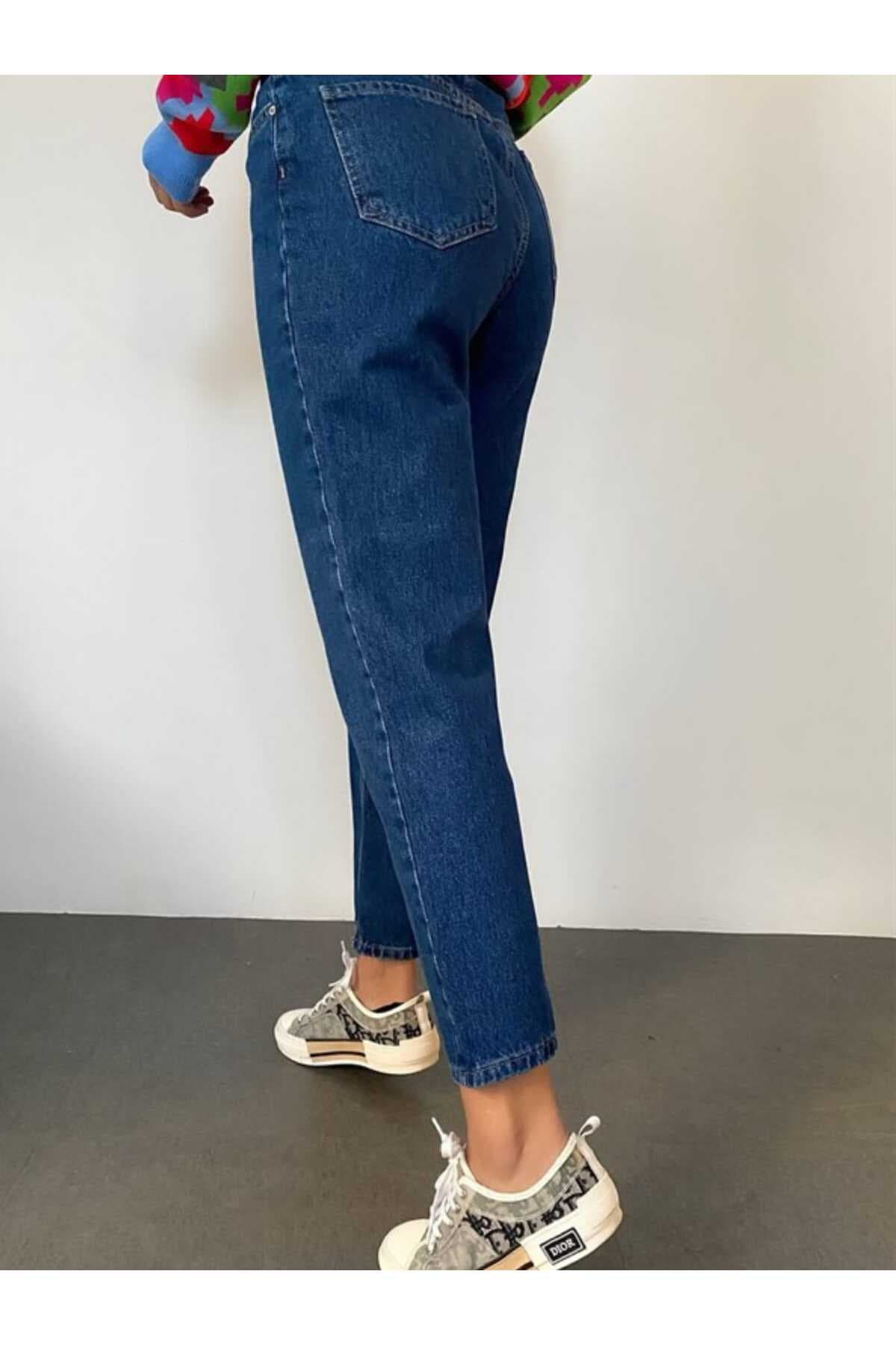 شلوار جین زنانه comfort jeans کمربلند لایکرادار بافت نرم کات راحت Mom Jean شلوار جین زنانه comfort jeans کمربلند لایکرادار بافت نرم کات راحت Mom Jean