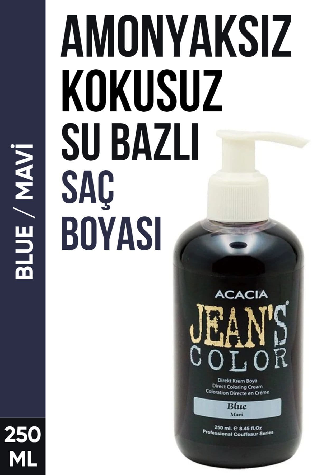 رنگ موی آبی بدون آمونیاک jeans color مدل Amonyaksız 250 Ml رنگ موی آبی بدون آمونیاک jeans color مدل Amonyaksız 250 Ml
