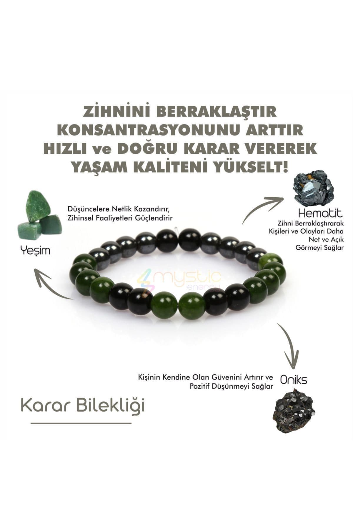 دستبند زنانه Mystic Energy سنگ طبیعی اونیکس، هماتیت و یشم مدل Karar Tılsım دستبند زنانه Mystic Energy سنگ طبیعی اونیکس، هماتیت و یشم مدل Karar Tılsım