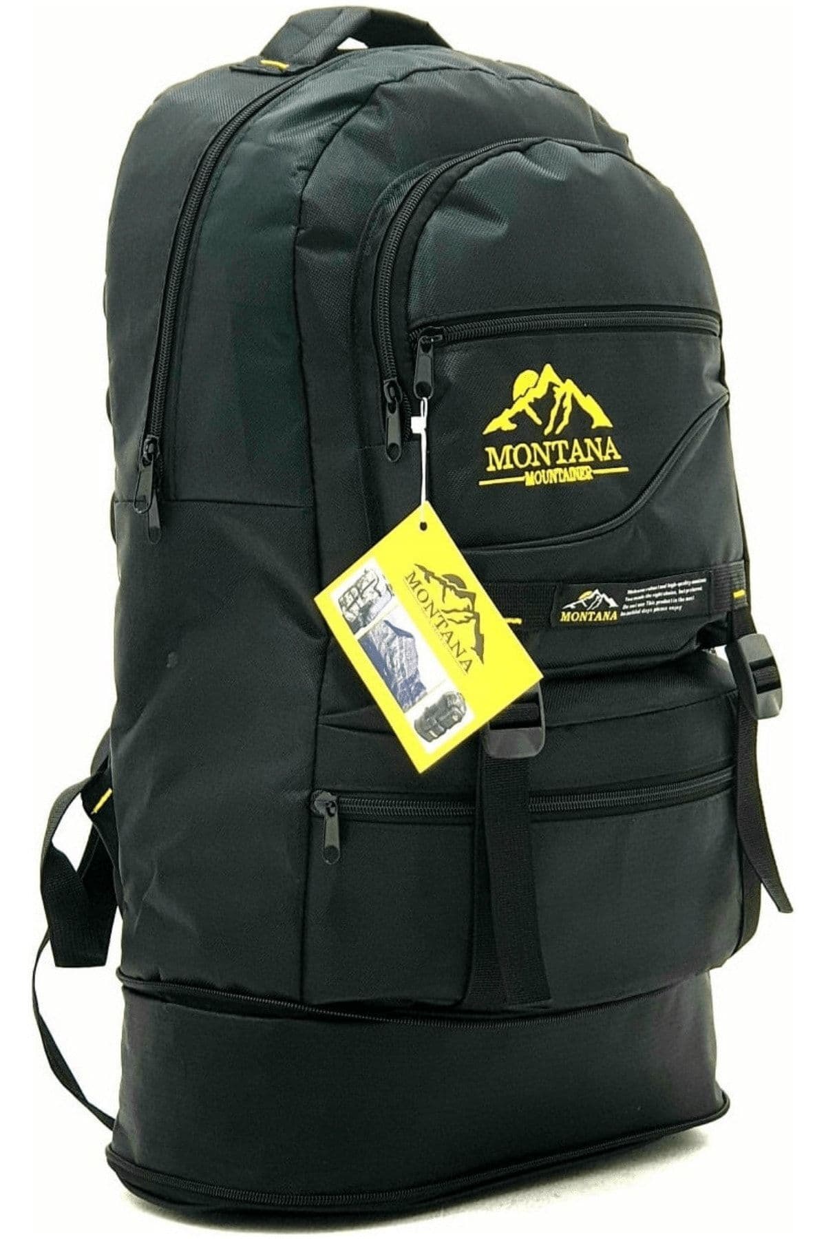 کولهپشتی سفر، کوهنوردی و کمپینگ MONTANA Mountainer 55+10 Litre مشکی ضدآب گسترشپذیر چندمحفظه کولهپشتی سفر، کوهنوردی و کمپینگ MONTANA Mountainer 55+10 Litre مشکی ضدآب گسترشپذیر چندمحفظه