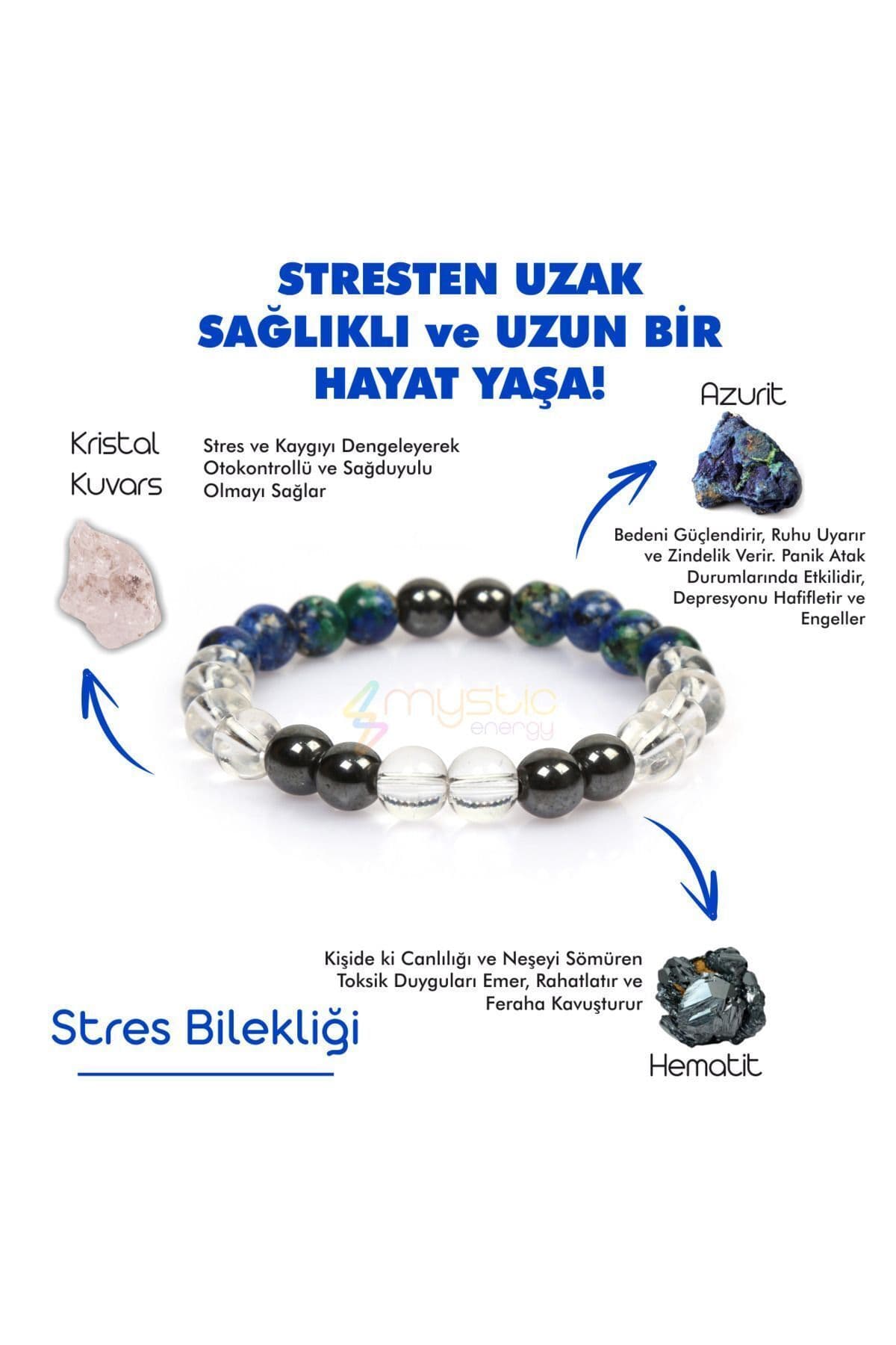 دستبند سنگ طبیعی ضد استرس Mystic Energy دارای گواهی دستبند سنگ طبیعی ضد استرس Mystic Energy دارای گواهی