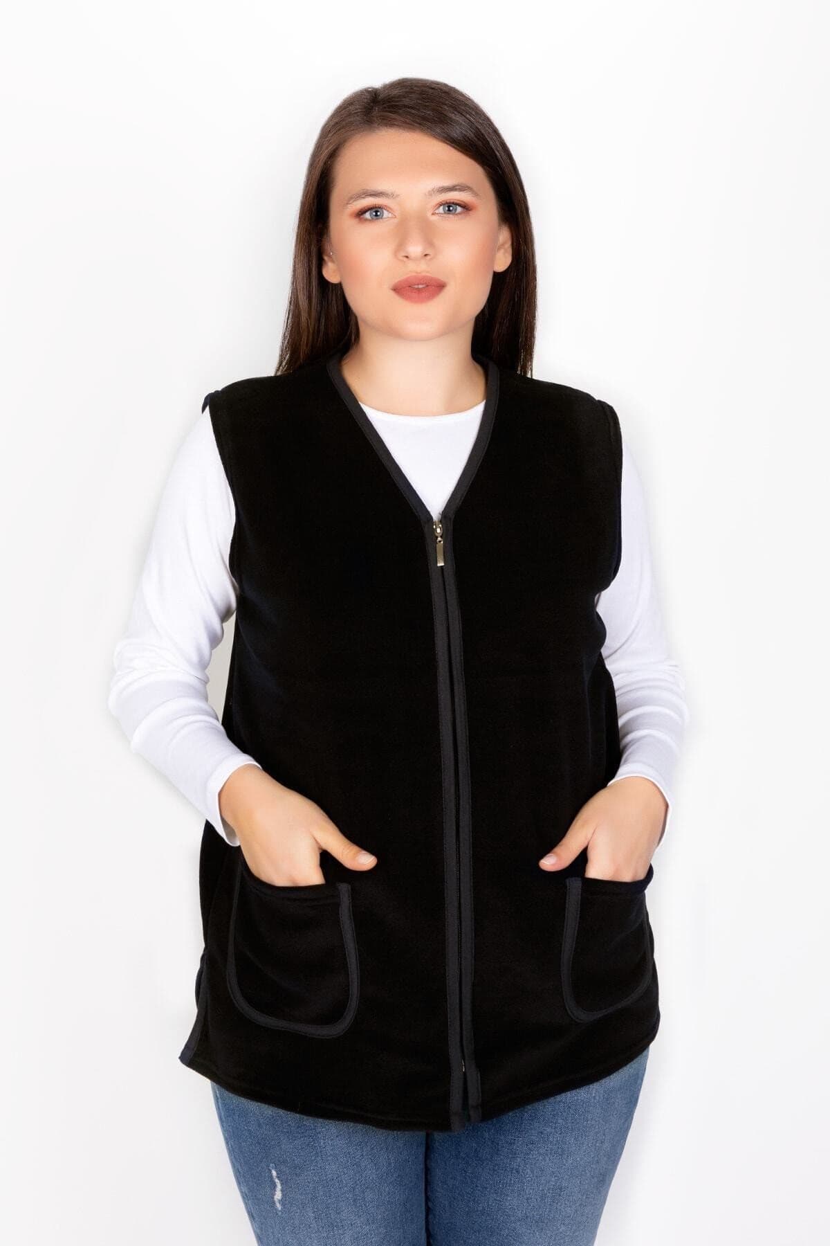 جلیقه زنانه Kardelen Butik Ümraniye پولار سیاه جلیقه زنانه Kardelen Butik Ümraniye پولار سیاه