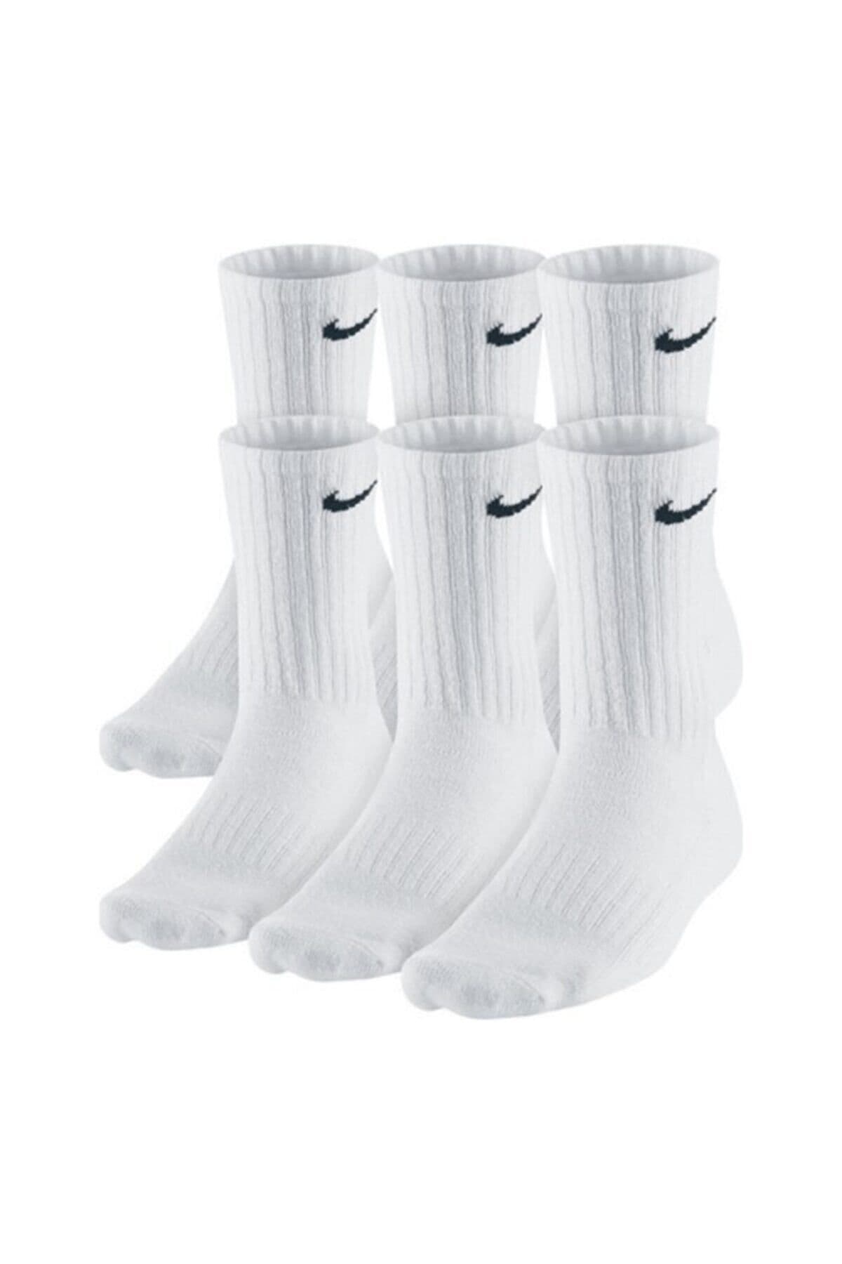 جوراب زنانه Nike سفید ست 6 تایی جوراب زنانه Nike سفید ست 6 تایی