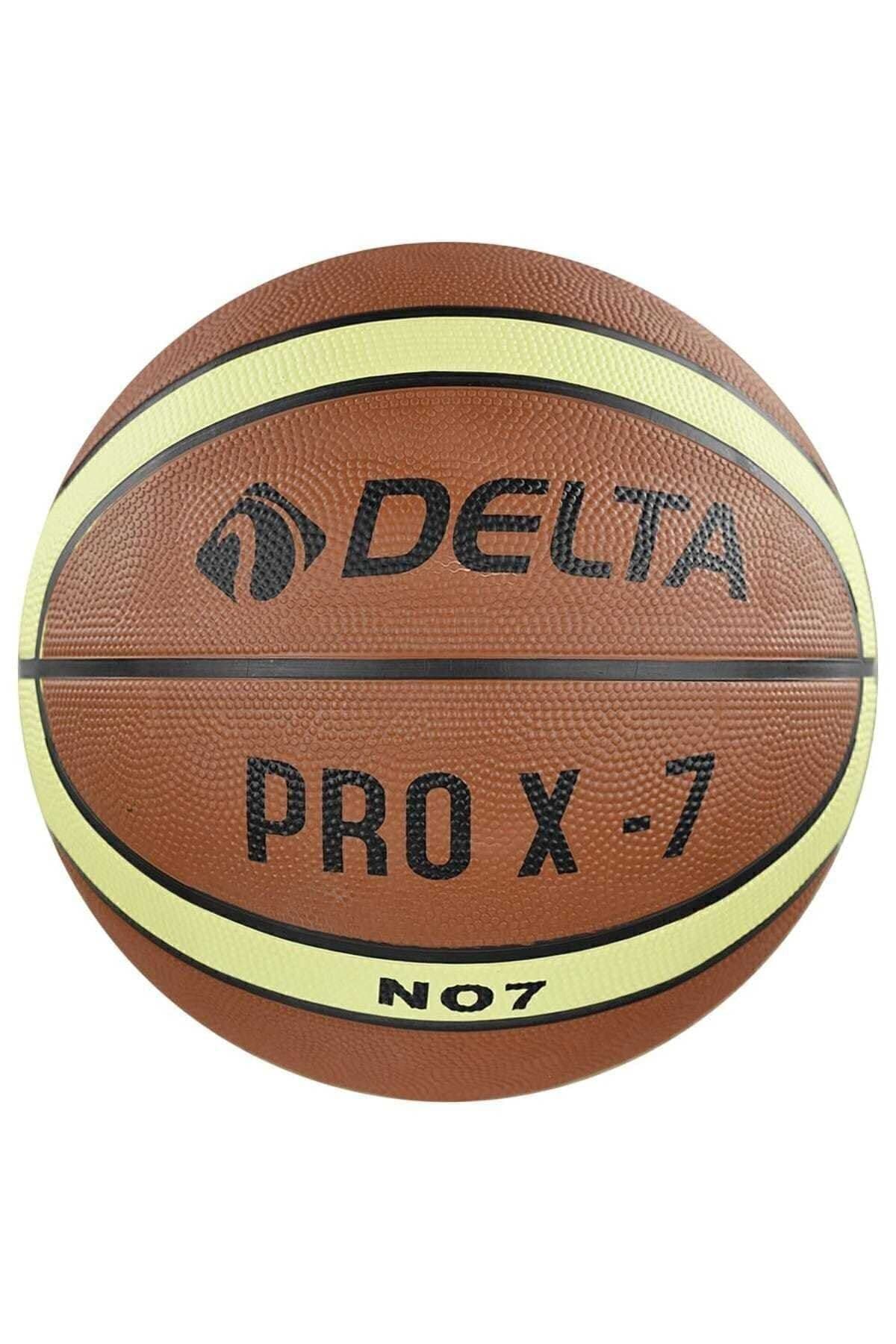 توپ بسکتبال لاستیکی Delta مدل Pro X Deluxe سایز 7 قهوهای بدون پمپ توپ بسکتبال لاستیکی Delta مدل Pro X Deluxe سایز 7 قهوهای بدون پمپ