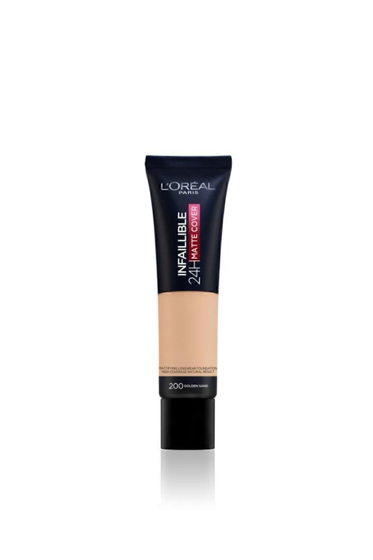 فاندیشن L'Oreal Paris Infaillible Matte Cover با پوشش بالا 200 طلایی شنی فاندیشن L'Oreal Paris Infaillible Matte Cover با پوشش بالا 200 طلایی شنی