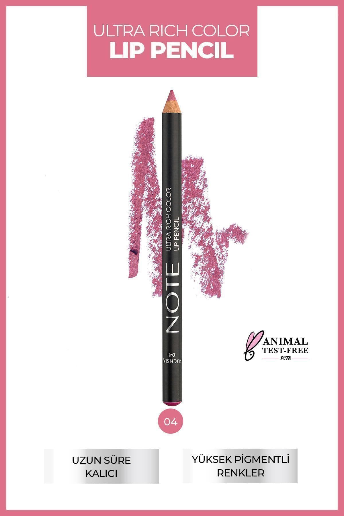 مداد لب Note Cosmetics رنگ فوشیا - صورتی مدل 04 مداد لب Note Cosmetics رنگ فوشیا - صورتی مدل 04