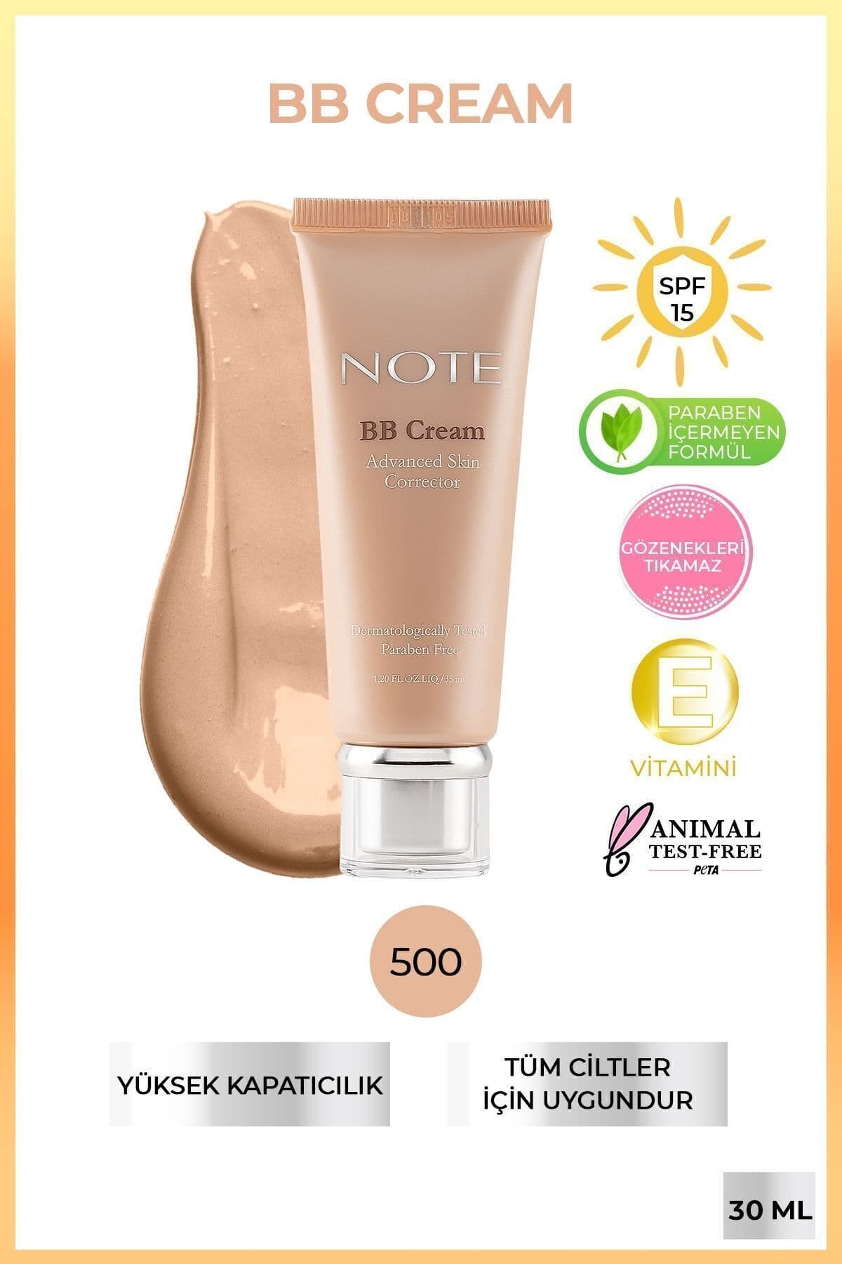 کرم BB مرطوبکننده Note Cosmetics با پوششدهی بالا SPF 15 رنگ 500 متوسط روشن کرم BB مرطوبکننده Note Cosmetics با پوششدهی بالا SPF 15 رنگ 500 متوسط روشن