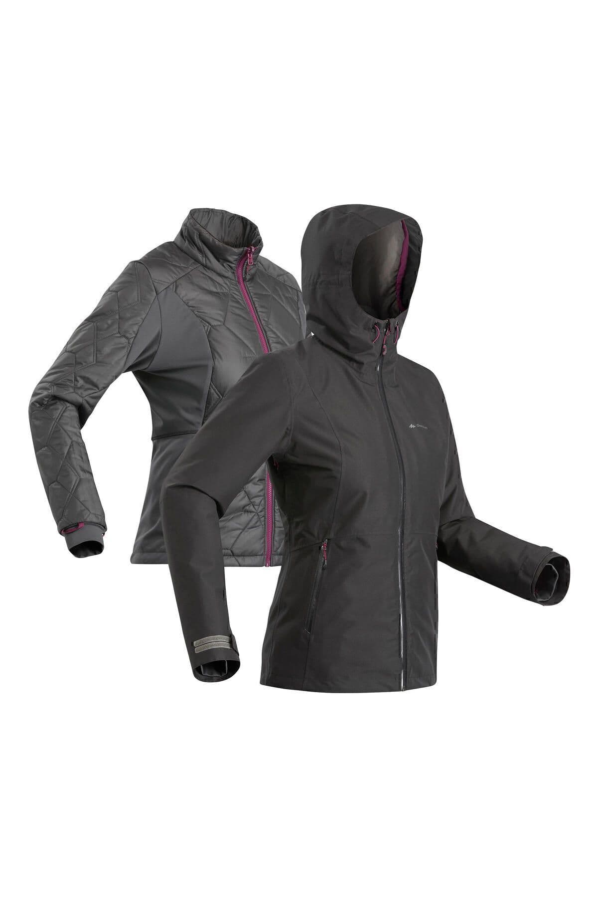 کاپشن زنانه Decathlon ۳ در ۱ Outdoor Trekking مشکی مدل Travel 500 8°C کاپشن زنانه Decathlon ۳ در ۱ Outdoor Trekking مشکی مدل Travel 500 8°C