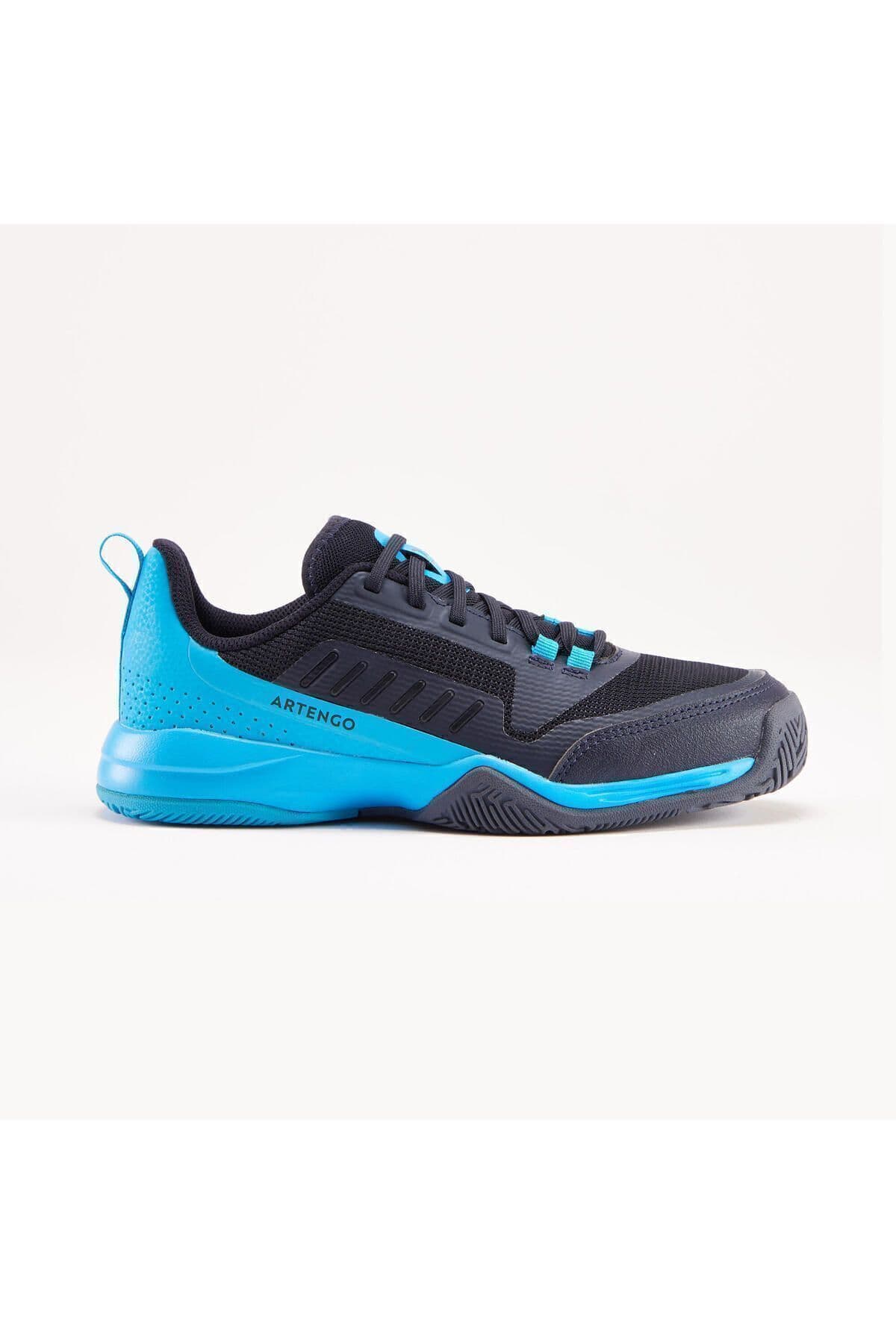 کفش تنیس کودکانه بندی Decathlon آبی و مشکی مدل TS500 Fast کفش تنیس کودکانه بندی Decathlon آبی و مشکی مدل TS500 Fast