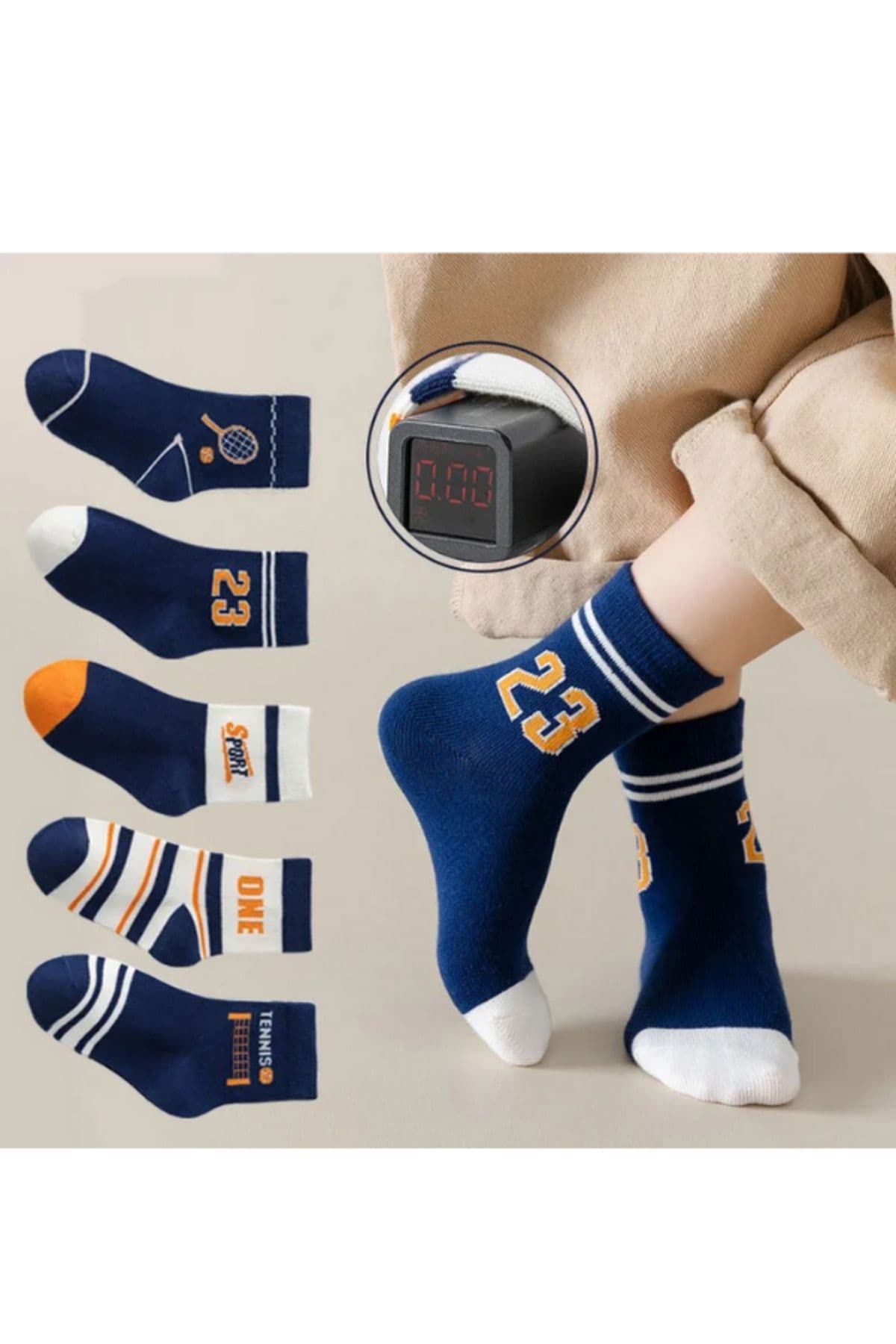جوراب بچگانه Hobins Sportswear & Company 5 جفت طرح تنیسی سری Özel Tenisci جوراب بچگانه Hobins Sportswear & Company 5 جفت طرح تنیسی سری Özel Tenisci