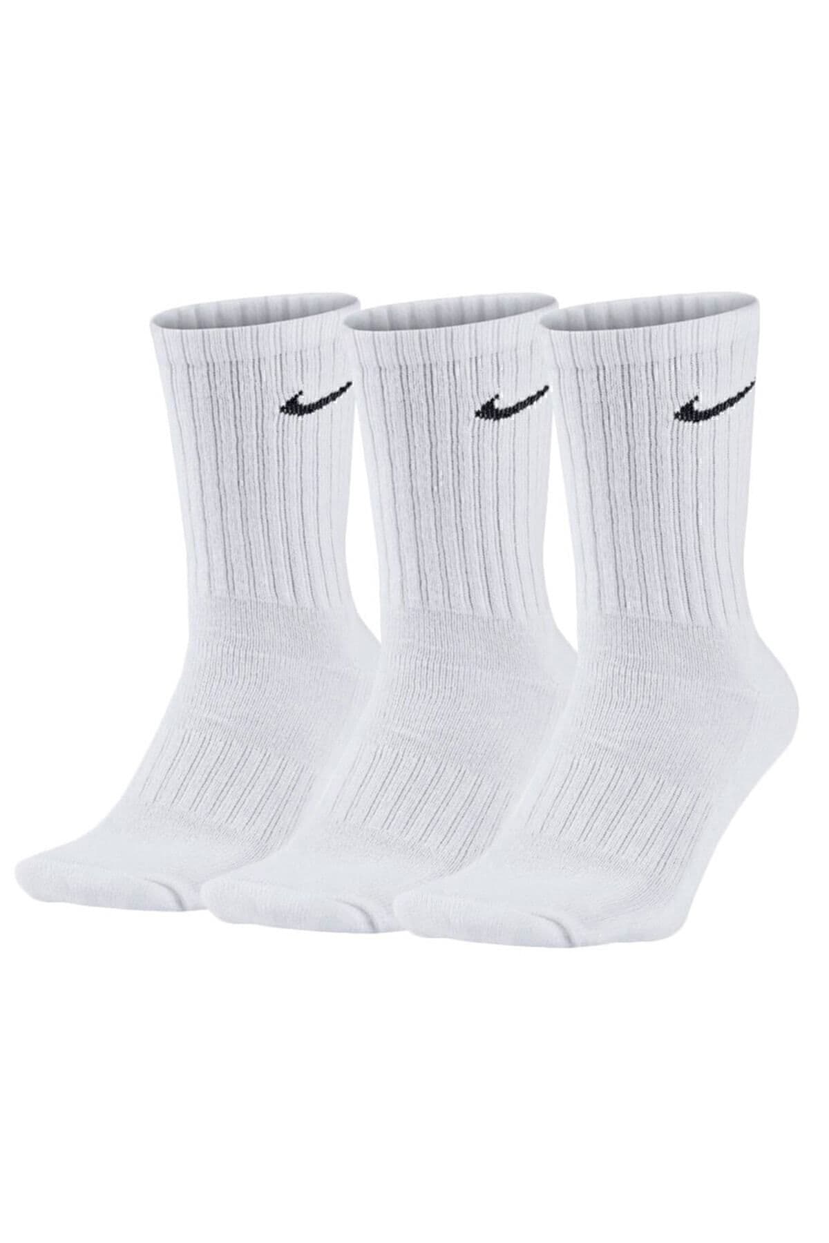 جوراب ورزشی سفید Nike بسته 3 عددی جوراب ورزشی سفید Nike بسته 3 عددی