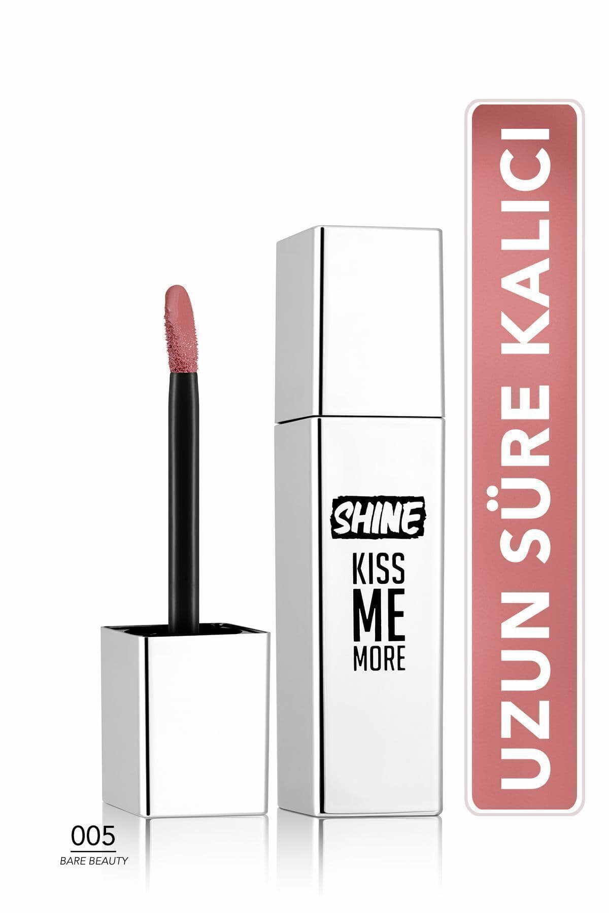 رژ لب مایع Flormar ماندگار براق گلی خاکی روشن مدل Shine Kiss Me More 005 Bare Beauty رژ لب مایع Flormar ماندگار براق گلی خاکی روشن مدل Shine Kiss Me More 005 Bare Beauty