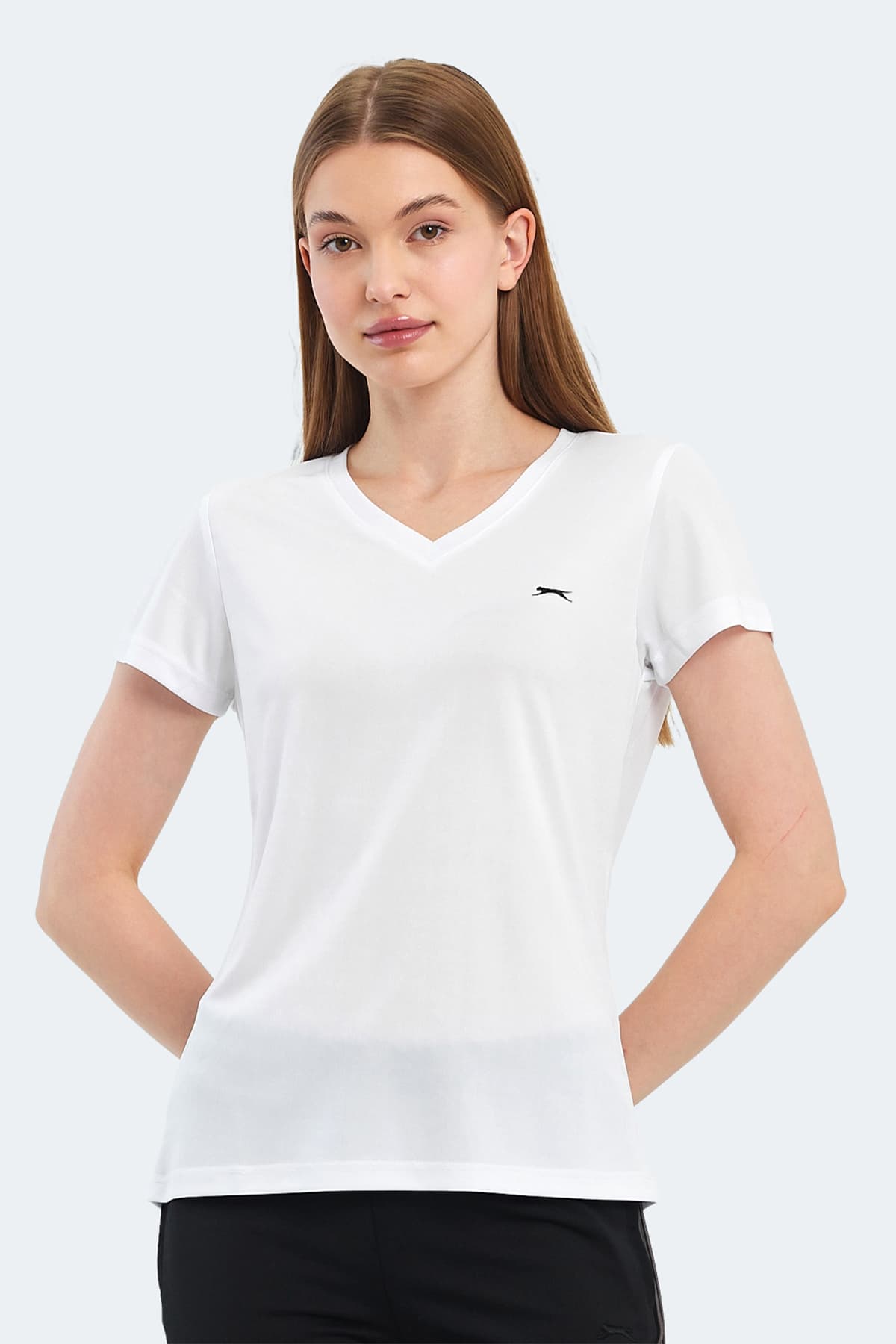 تیشرت زنانه Slazenger RIVE یقه V سفید تیشرت زنانه Slazenger RIVE یقه V سفید
