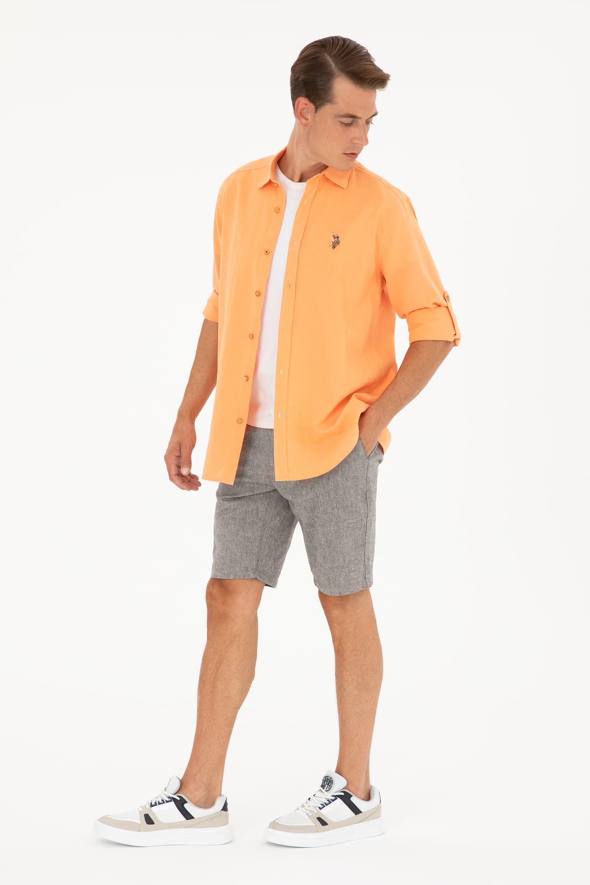 شورت مردانه U.S. Polo Assn. مشکی بافت مدل 50289423-VR046 شورت مردانه U.S. Polo Assn. مشکی بافت مدل 50289423-VR046