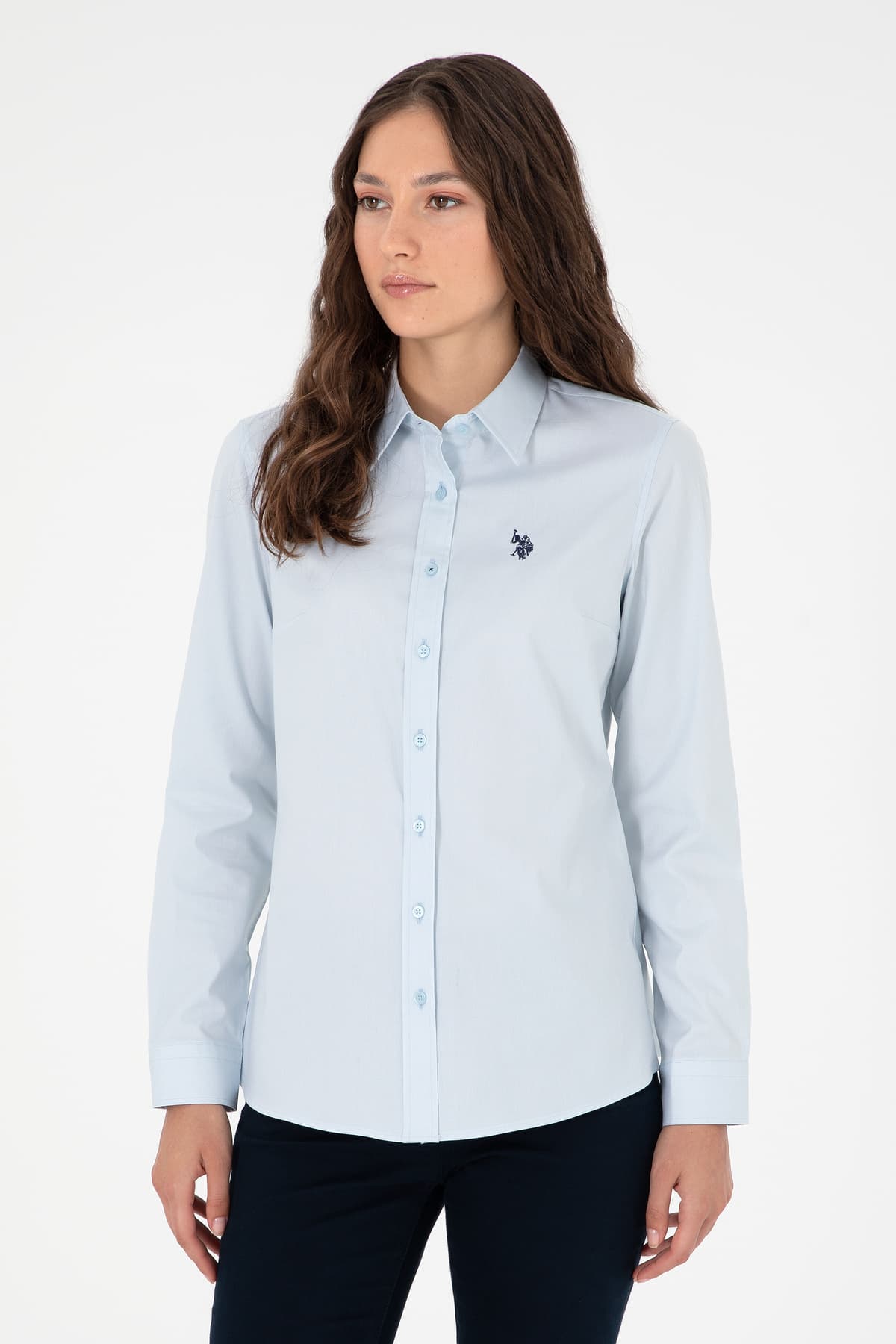 پیراهن زنانه U.S. Polo Assn. آبی روشن آستینبلند ساده مدل 50295639-VR003 پیراهن زنانه U.S. Polo Assn. آبی روشن آستینبلند ساده مدل 50295639-VR003