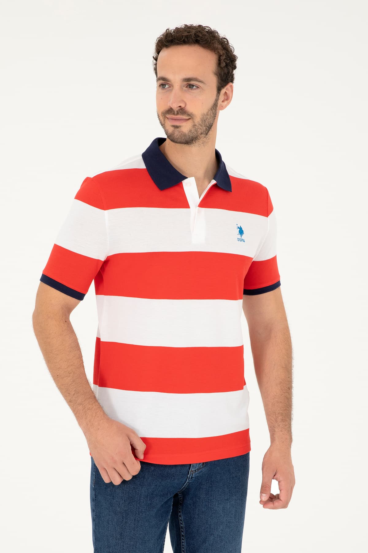 تیشرت مردانه U.S. Polo Assn. فیت معمولی یقه پولو قرمز مدل 50288503-VR030 تیشرت مردانه U.S. Polo Assn. فیت معمولی یقه پولو قرمز مدل 50288503-VR030