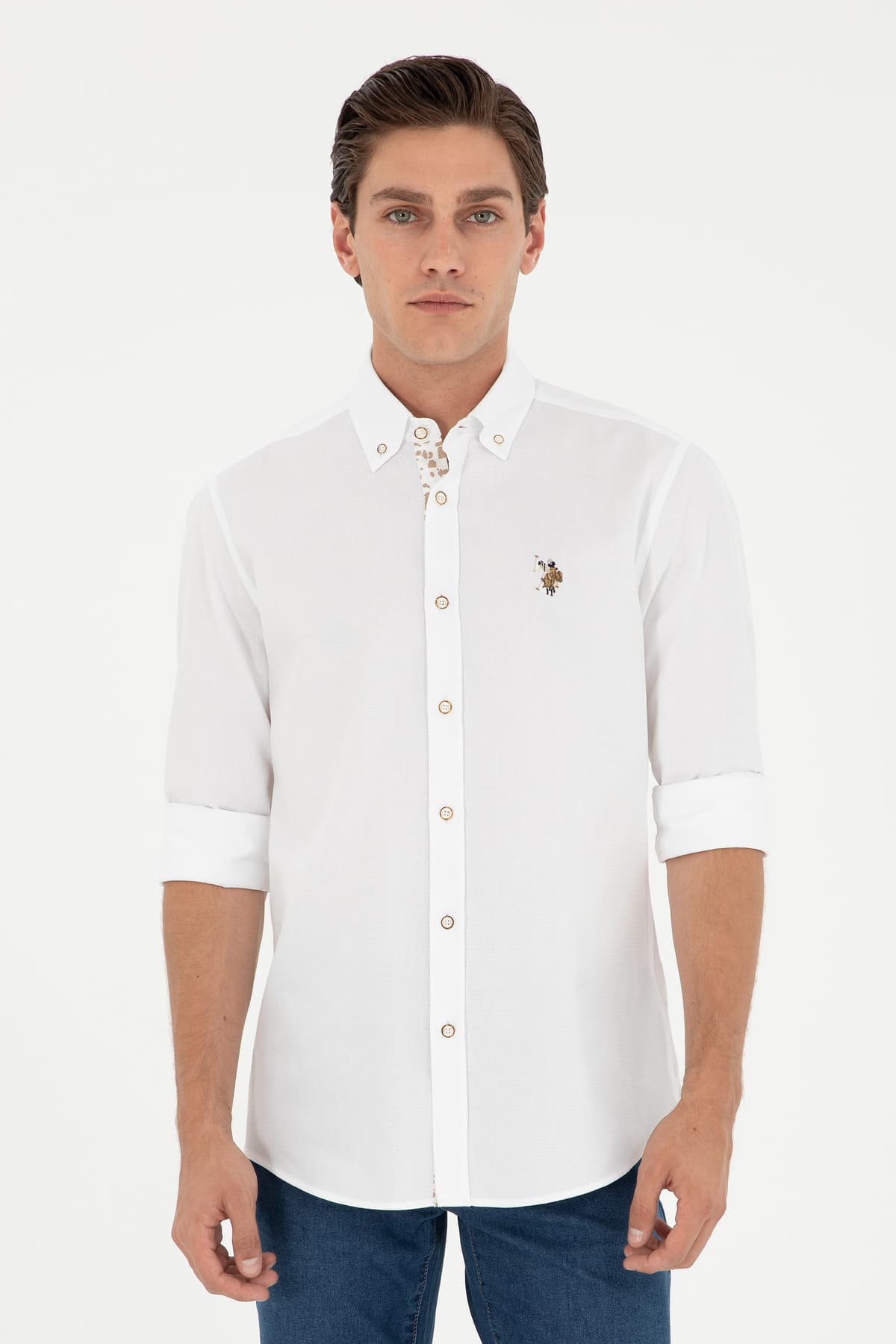 پیراهن مردانه U.S. Polo Assn. سفید آستینبلند مدل 50291795-VR013 پیراهن مردانه U.S. Polo Assn. سفید آستینبلند مدل 50291795-VR013
