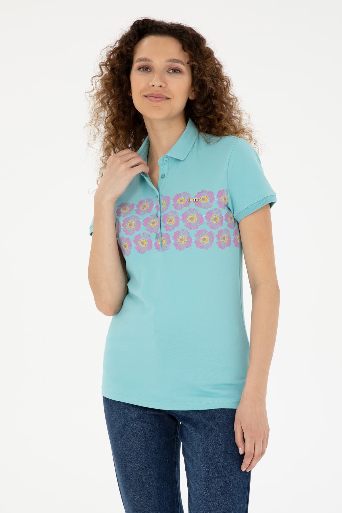 تیشرت زنانه یقه پولو U.S. Polo Assn. نعنایی مدل 50282887-VR090 تیشرت زنانه یقه پولو U.S. Polo Assn. نعنایی مدل 50282887-VR090