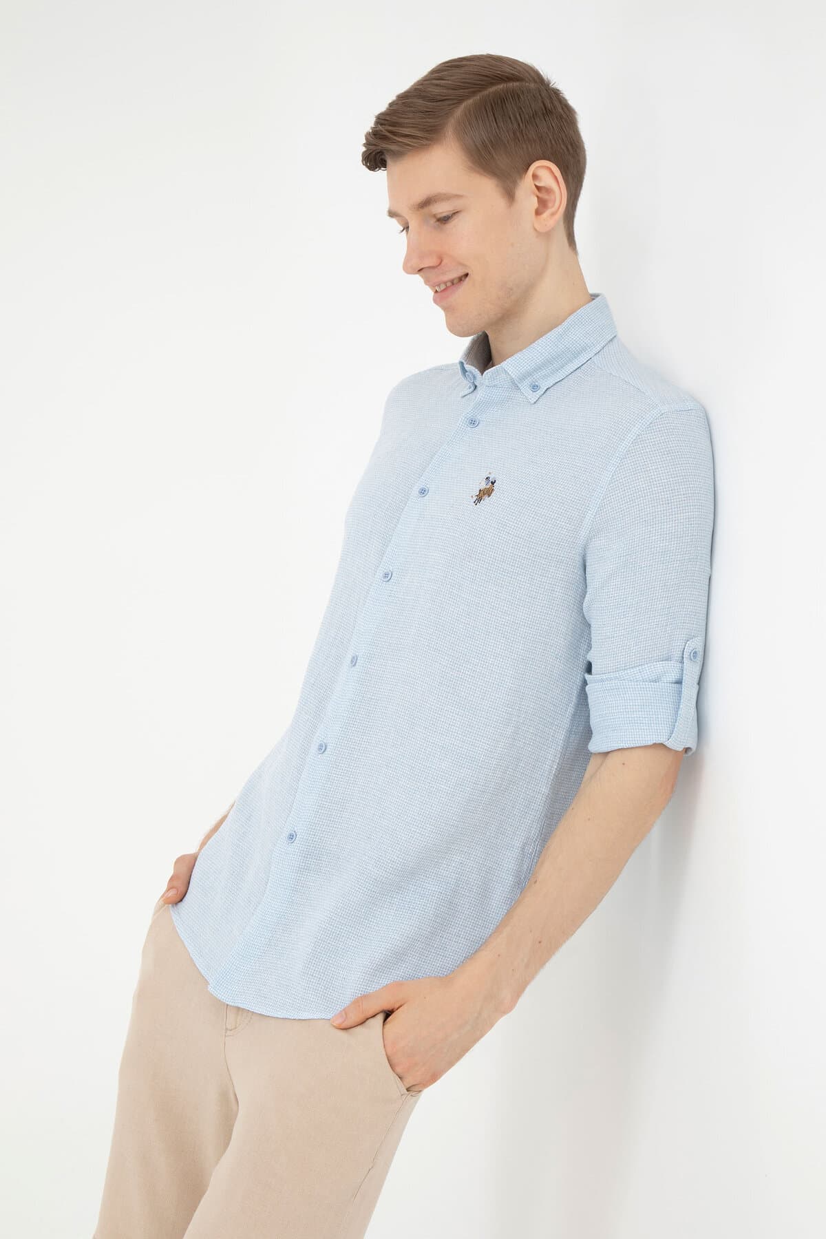 پیراهن مردانه U.S. Polo Assn. آبی روشن آستینبلند مدل 50283423-VR003 پیراهن مردانه U.S. Polo Assn. آبی روشن آستینبلند مدل 50283423-VR003