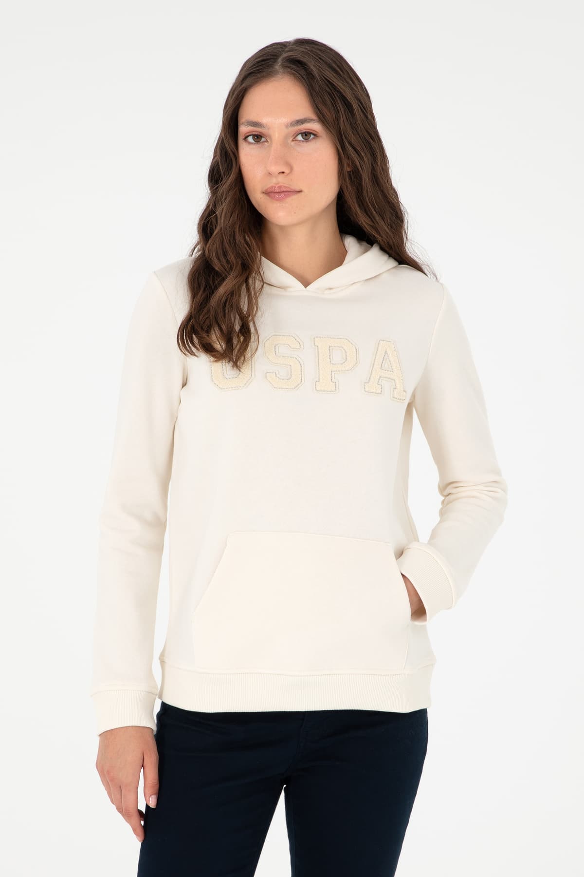 سویشرت کلاهدار زنانه U.S. Polo Assn. ساده کرم مدل 50296931-VR071 سویشرت کلاهدار زنانه U.S. Polo Assn. ساده کرم مدل 50296931-VR071
