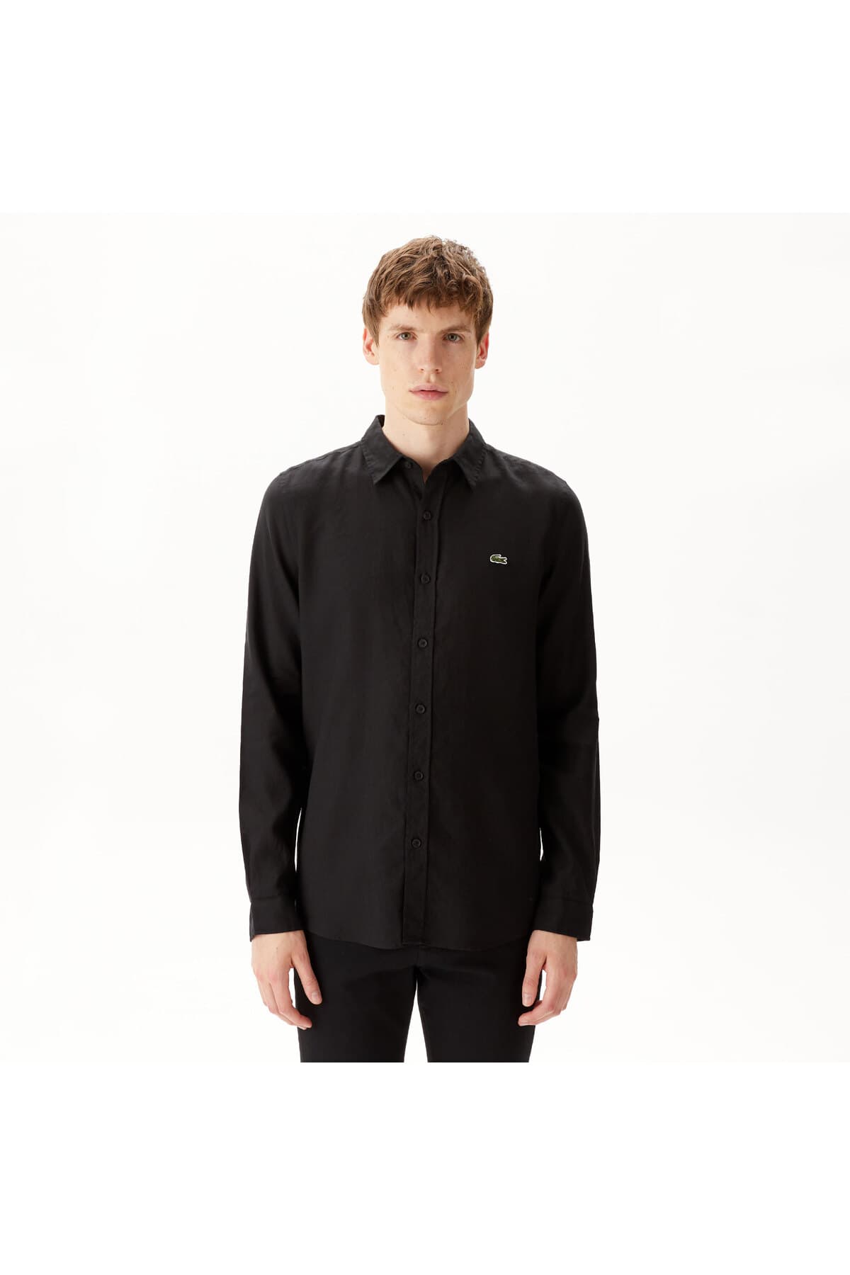 پیراهن مردانه Lacoste کتان اسلیمفیت مشکی پیراهن مردانه Lacoste کتان اسلیمفیت مشکی