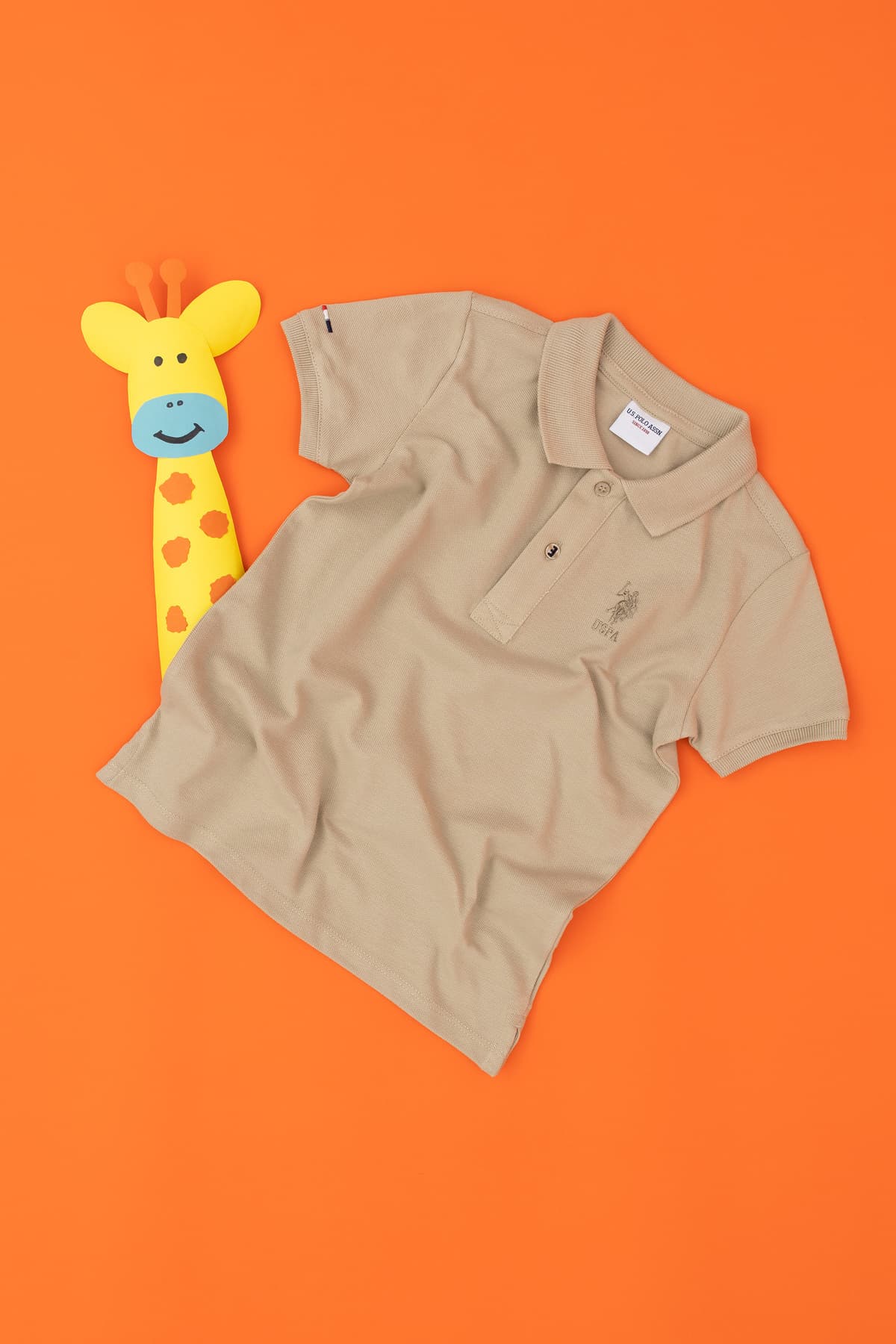 تیشرت پسرانه یقه پولو U.S. Polo Assn. خاکی روشن مدل 50279572-VR183 تیشرت پسرانه یقه پولو U.S. Polo Assn. خاکی روشن مدل 50279572-VR183