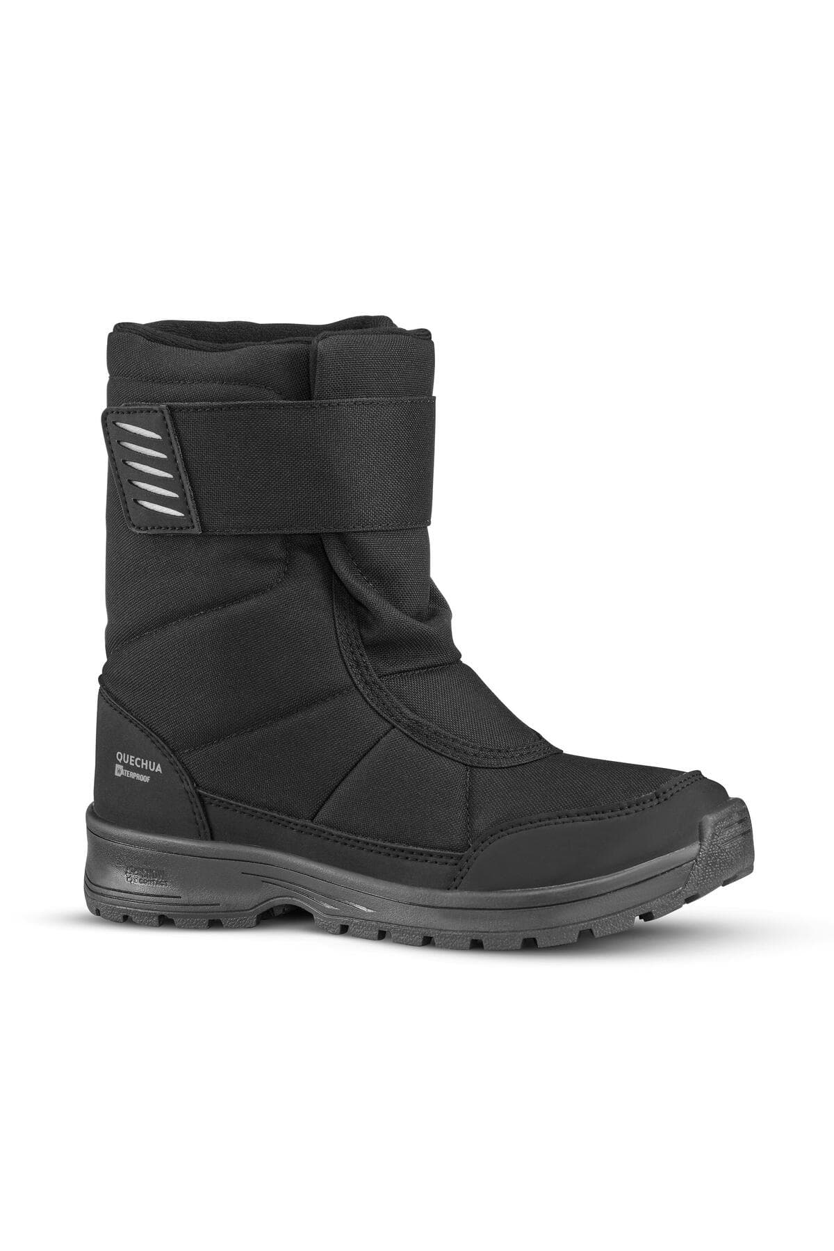 بوت برفی بچگانه Decathlon Quechua چسبی ضدآب مشکی مدل SH100 بوت برفی بچگانه Decathlon Quechua چسبی ضدآب مشکی مدل SH100