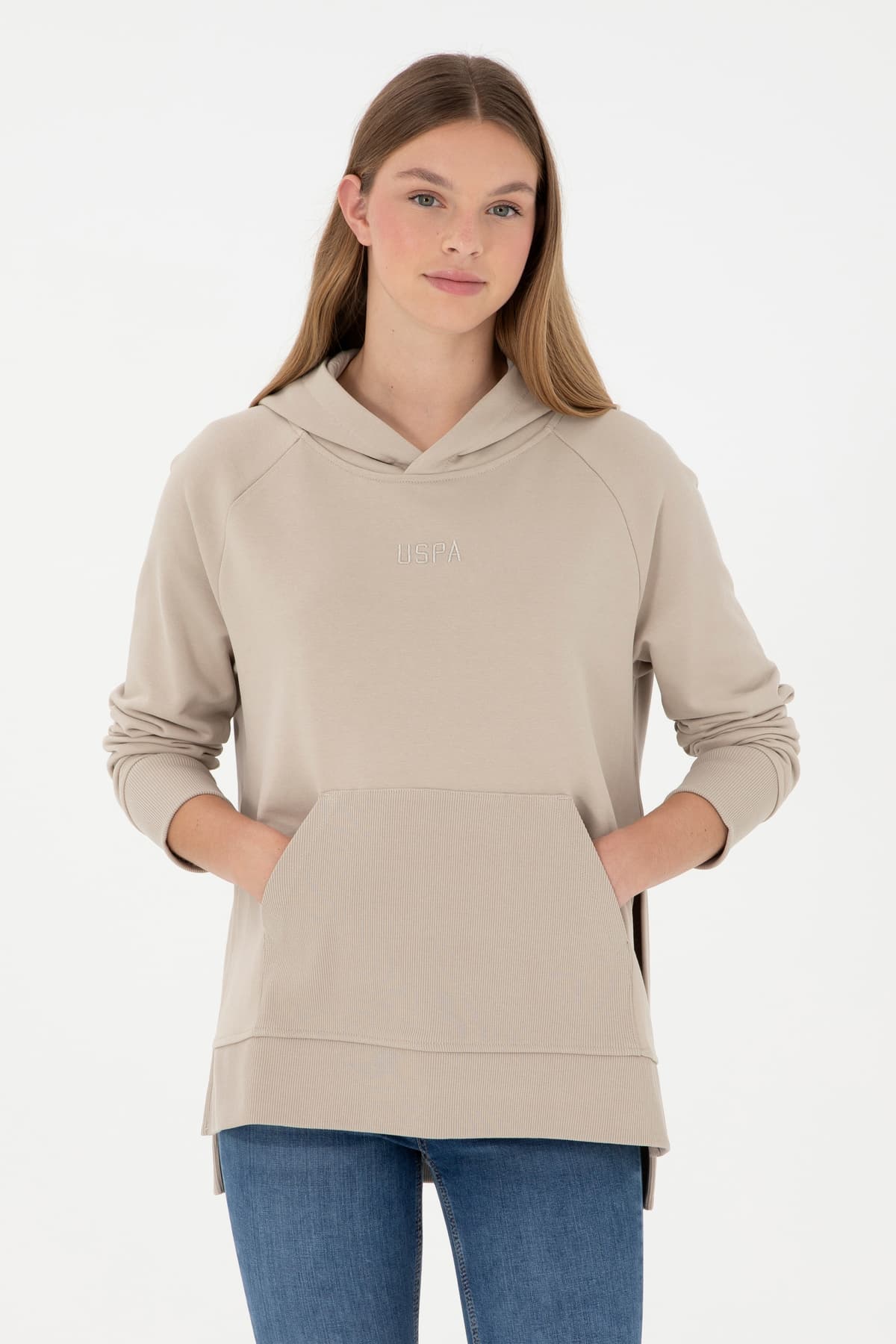 سویشرت کلاهدار زنانه U.S. Polo Assn. سرمهای مدل 50296944-VR033 سویشرت کلاهدار زنانه U.S. Polo Assn. سرمهای مدل 50296944-VR033