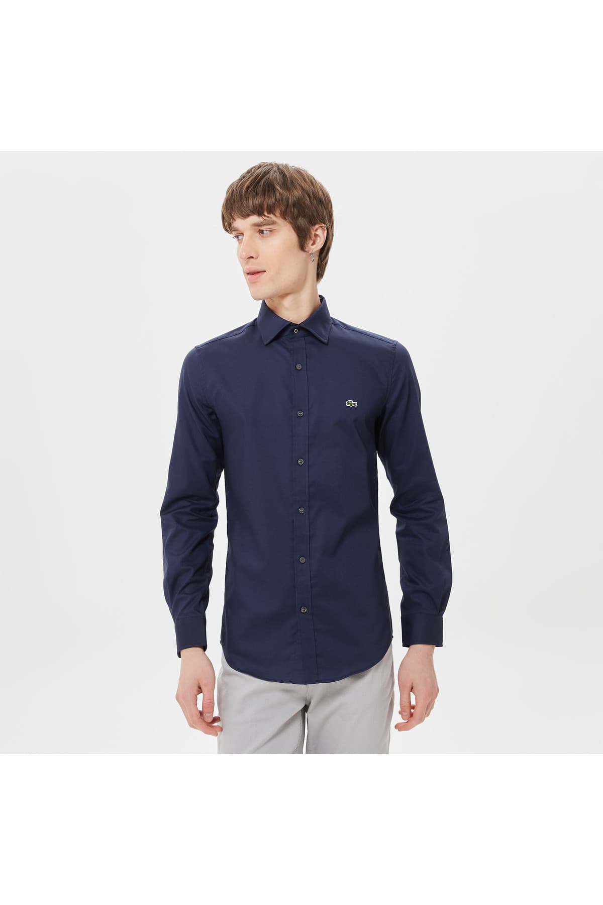پیراهن مردانه Lacoste فیت اسلیم سرمهای پیراهن مردانه Lacoste فیت اسلیم سرمهای