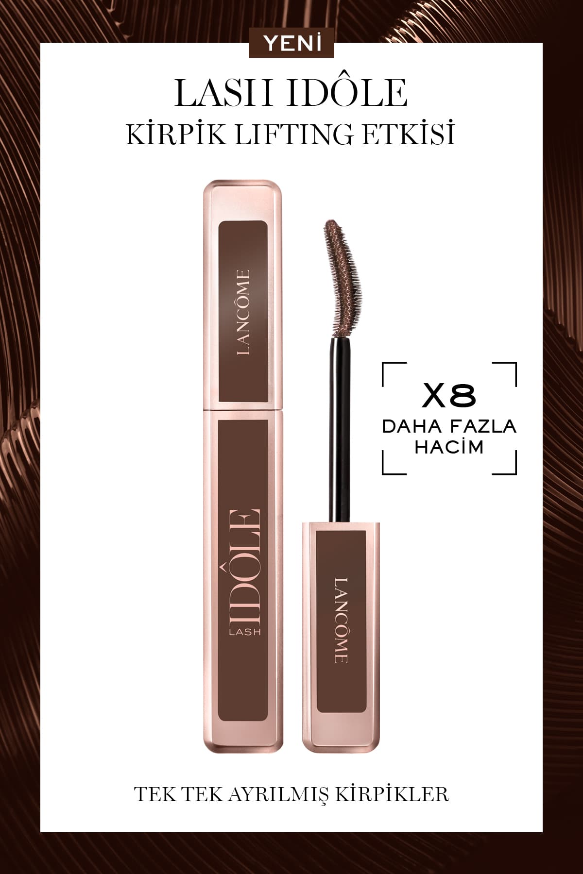 ریمل Lancome Lash Idole حجمدهنده و لیفتکننده مژه رنگ قهوهای مدل 02 3614274306477 ریمل Lancome Lash Idole حجمدهنده و لیفتکننده مژه رنگ قهوهای مدل 02 3614274306477