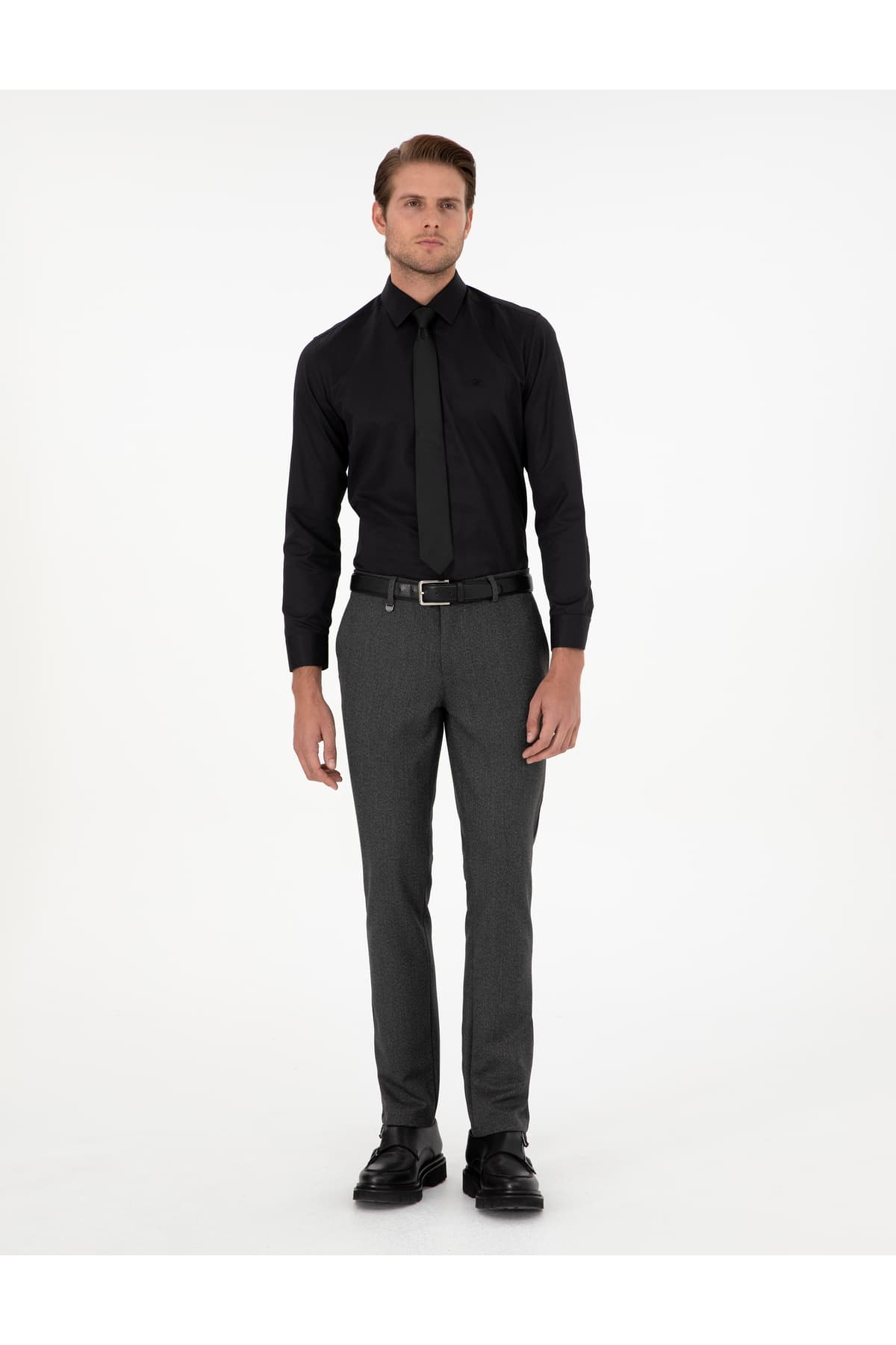 شلوار مردانه Pierre Cardin پارچهای آنتراسیت اسلیم فیت مدل 50292959-VR006 شلوار مردانه Pierre Cardin پارچهای آنتراسیت اسلیم فیت مدل 50292959-VR006