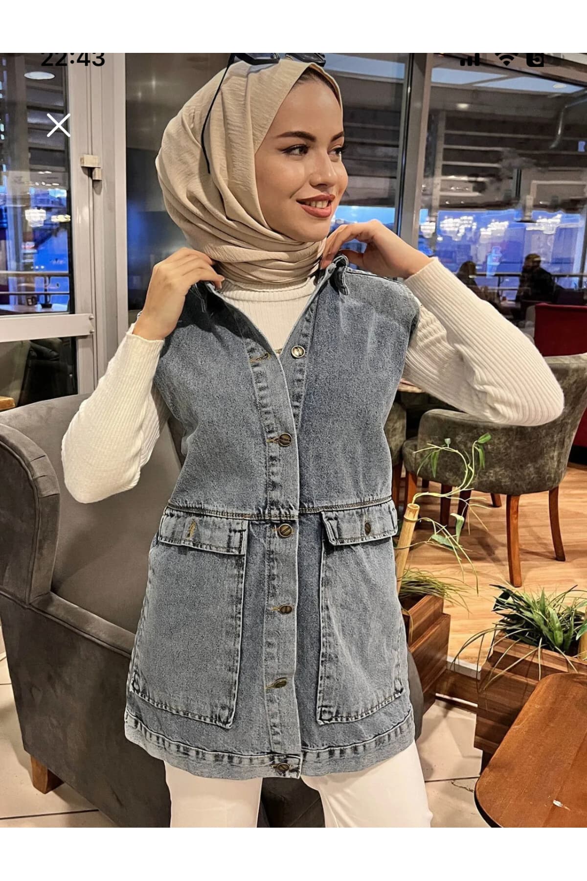 کت جلیقهای جین زنانه Butika تونیک کت جلیقهای جین زنانه Butika تونیک