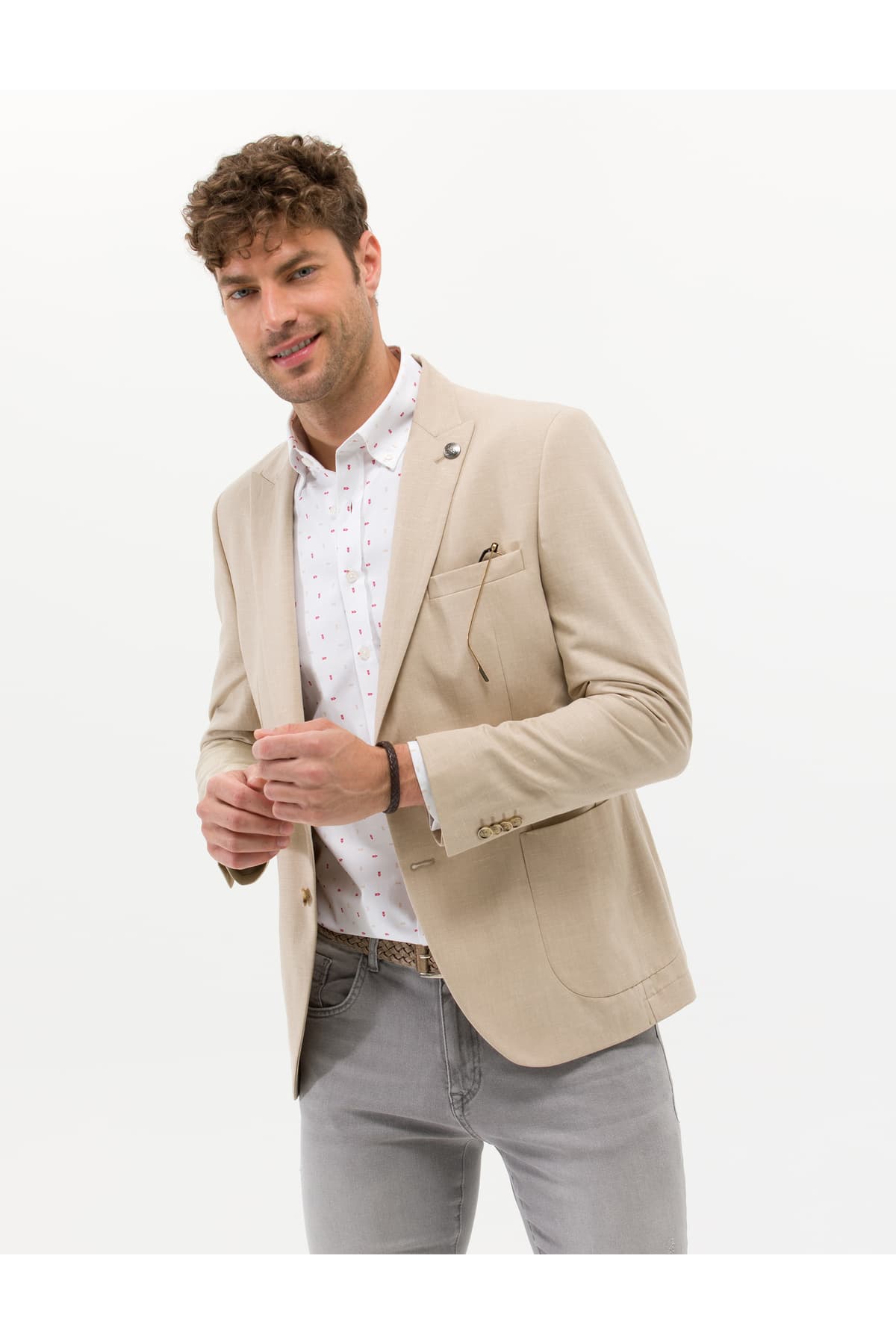 کت مردانه Pierre Cardin بژ Ex. Slim Fit کتان مخلوط مدل 50264886-VR011 کت مردانه Pierre Cardin بژ Ex. Slim Fit کتان مخلوط مدل 50264886-VR011