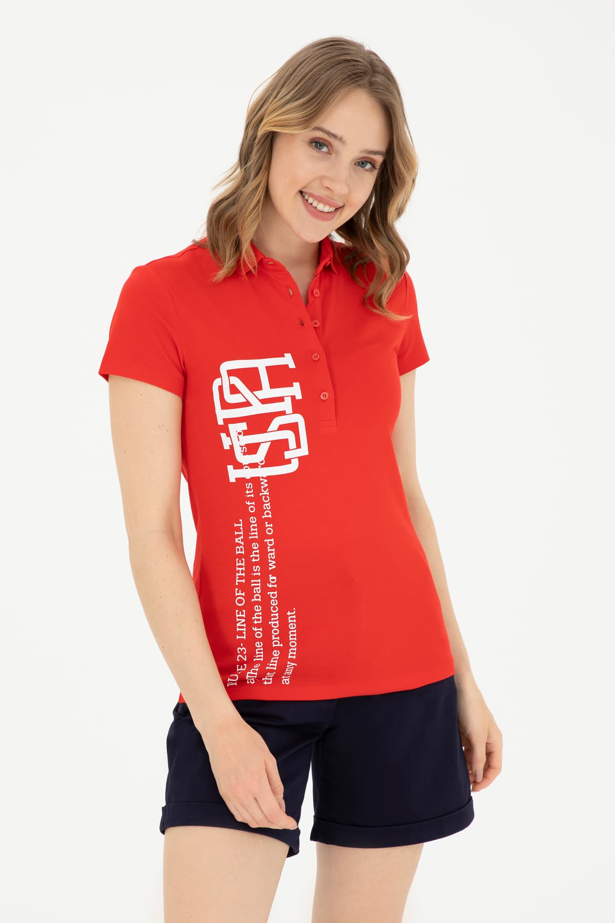 تیشرت زنانه U.S. Polo Assn. یقه پولو قرمز مدل 50282889-VR030 تیشرت زنانه U.S. Polo Assn. یقه پولو قرمز مدل 50282889-VR030