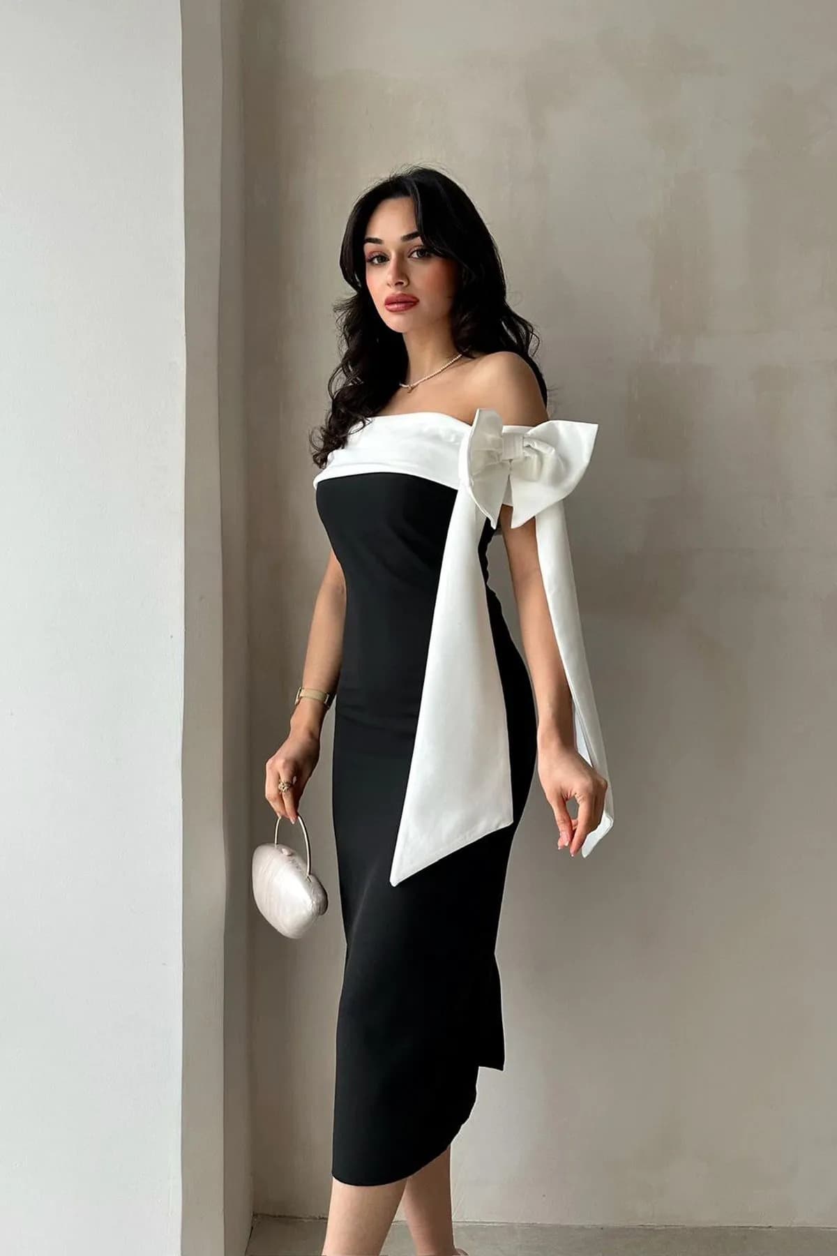لباس زنانه ALFUDO Moda Collection دو رنگ میدی کمربنددار مدل Brıanna لباس زنانه ALFUDO Moda Collection دو رنگ میدی کمربنددار مدل Brıanna