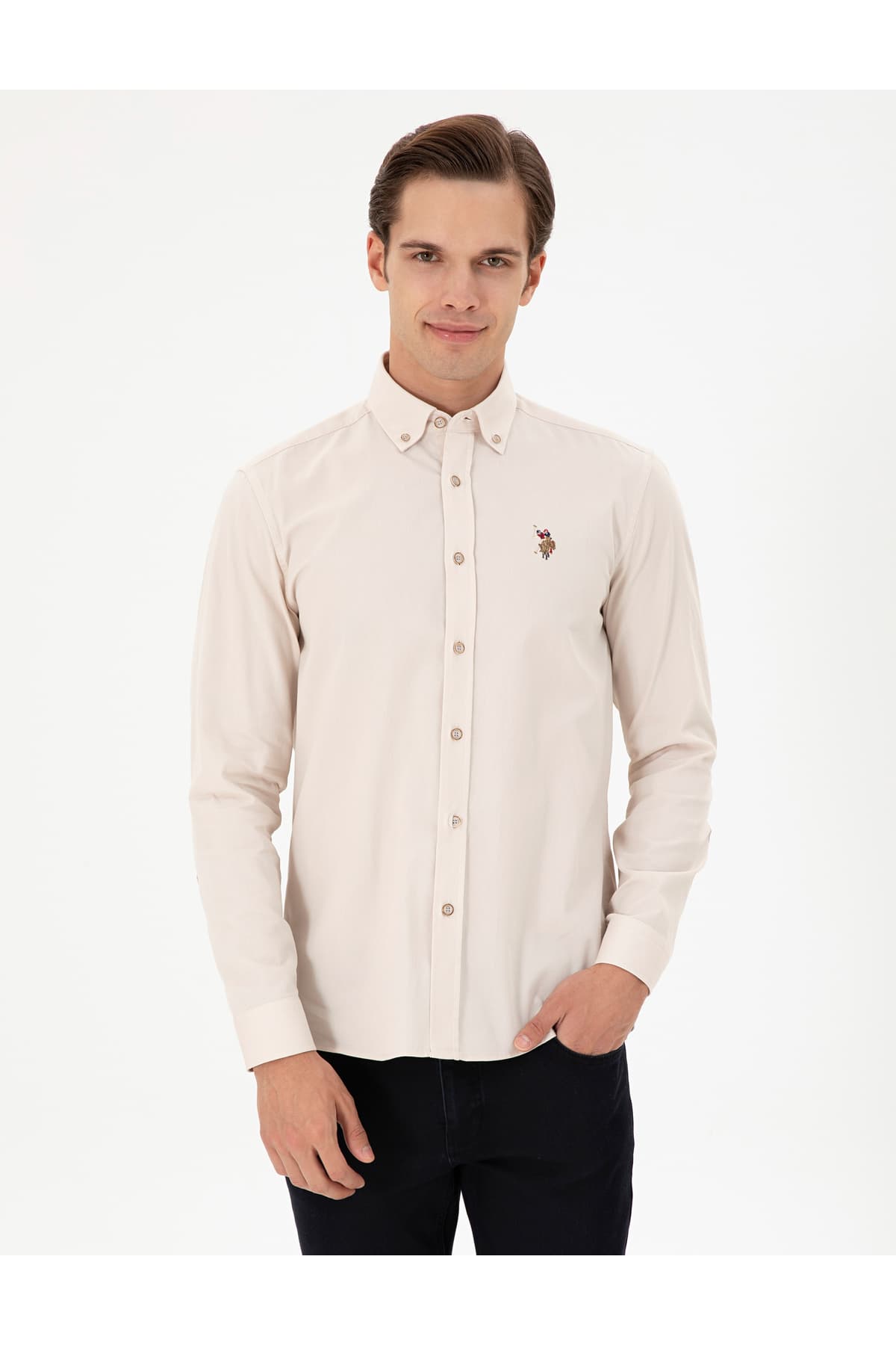 پیراهن مردانه U.S. Polo Assn. آستین بلند رنگ سنگی مدل 50292088-VR049 پیراهن مردانه U.S. Polo Assn. آستین بلند رنگ سنگی مدل 50292088-VR049